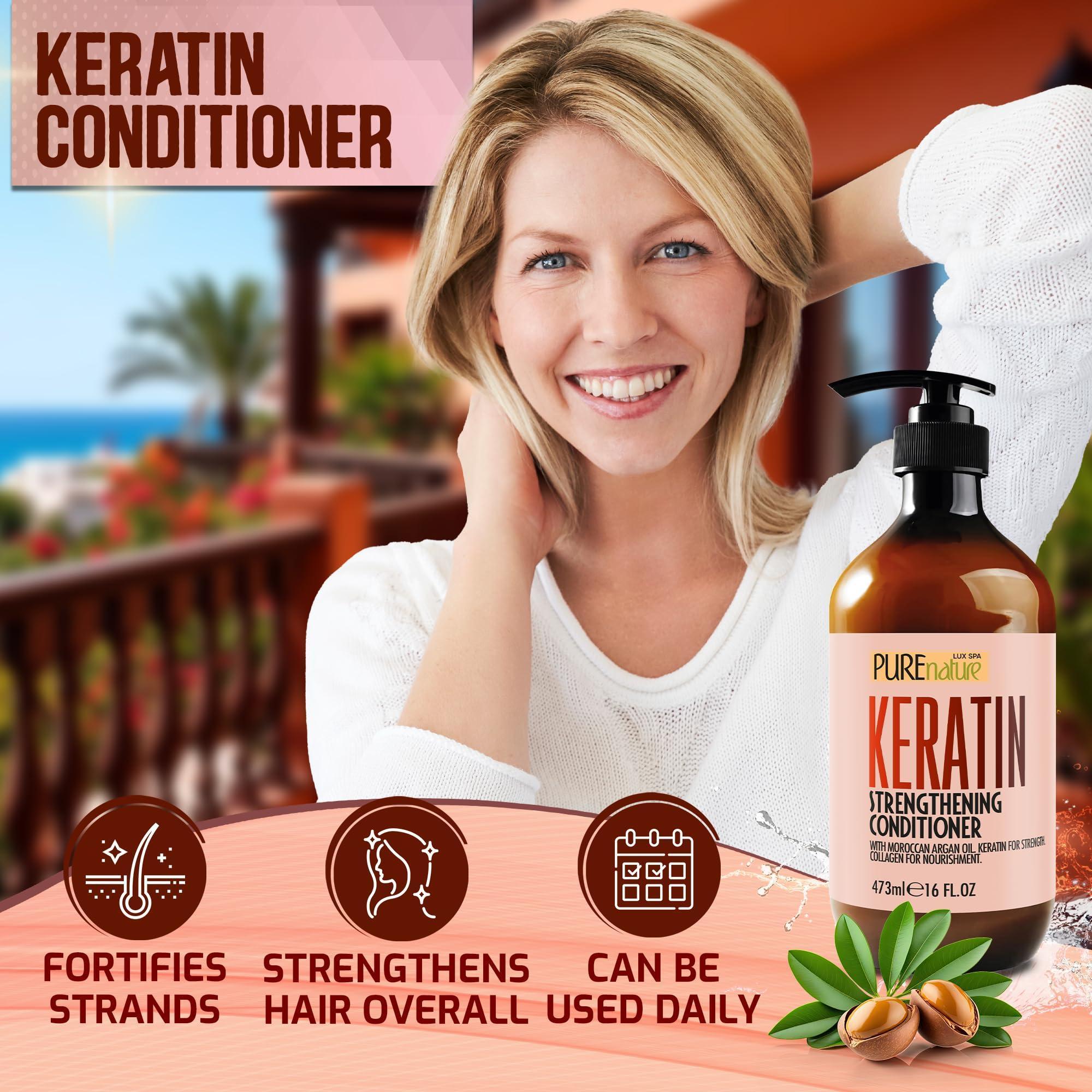 Keratin Conditioner for Women and Men Deep Conditioning Treatment to Repair Dry Damaged Hair and Split Ends 16 Fl Oz Strengthening Sulfate Free Formula Keratin Conditioner for Women and Men Deep Conditioning Treatment to Repair Dry Damaged Hair and Split Ends 16 Fl Oz Strengthening Sulfate Free Formula