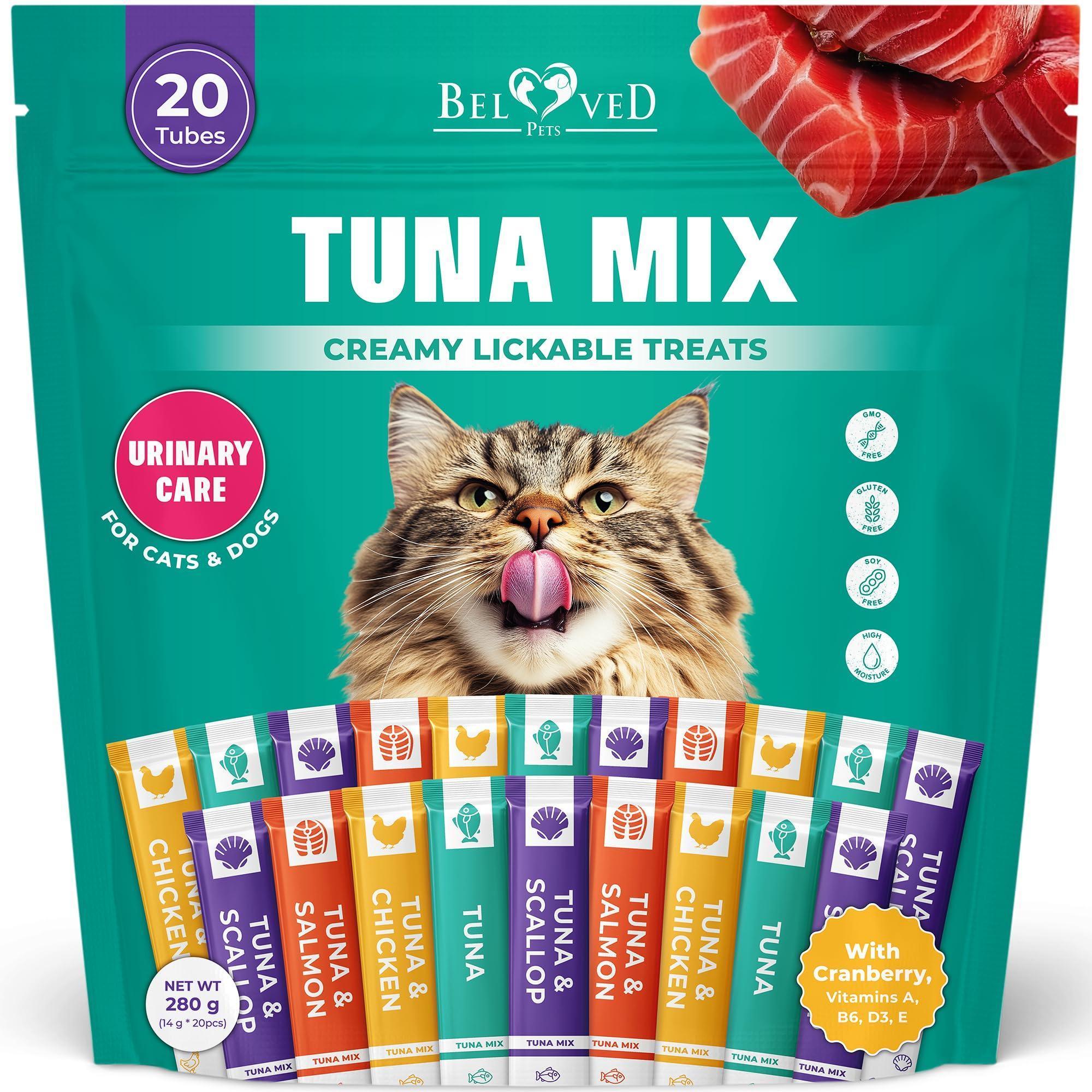 Lickable Cat Treats Squeeze Tubes 20 Sticks Tuna Urinary Care Multivitamin Lickable Cat Treats Squeeze Tubes 20 Sticks Tuna Urinary Care Multivitamin