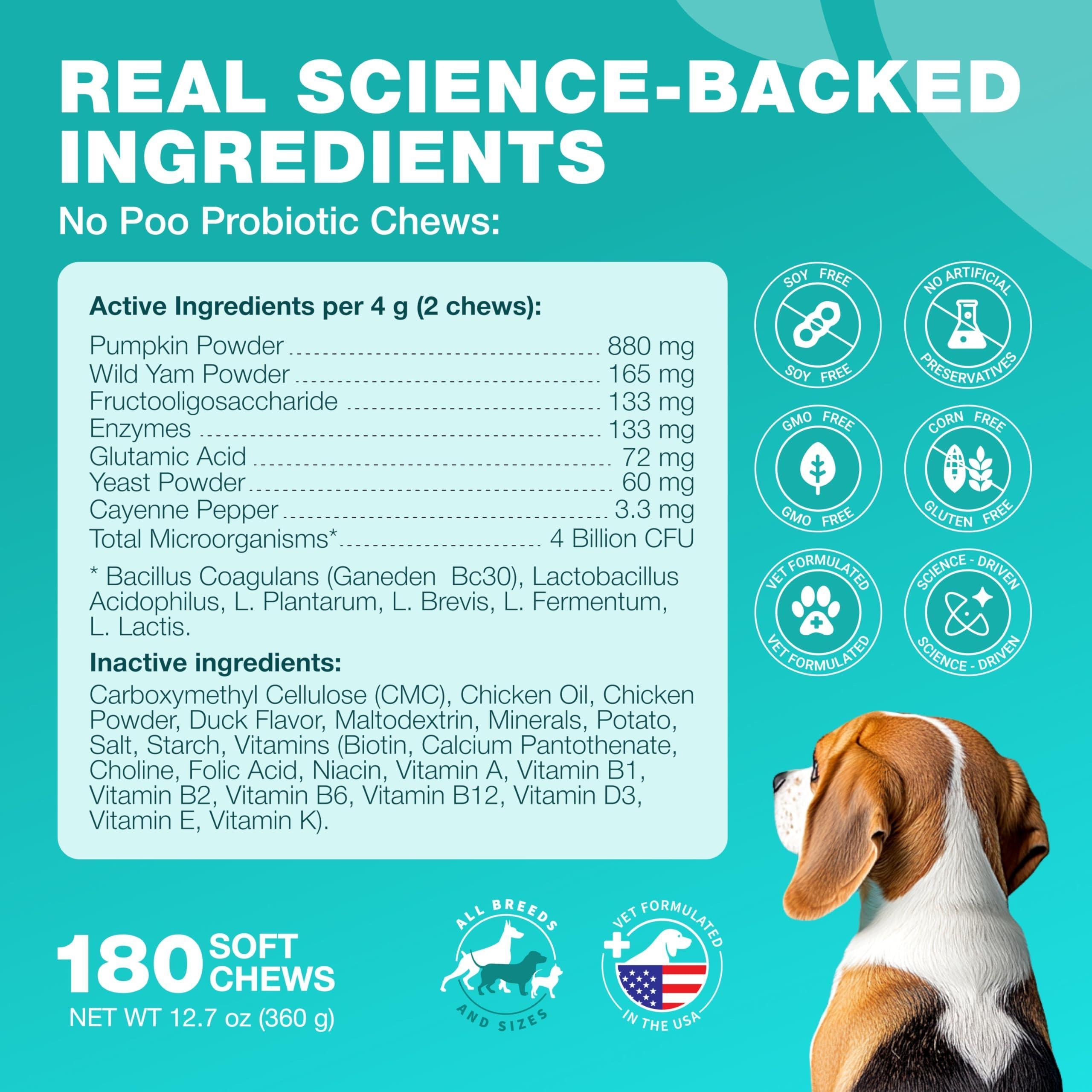 No Poo Chews for Dogs Coprophagia Deterrent Dog Probiotics for Digestive Health with Enzymes Canine Stool Eating Deterrent Digestive, Dental, Gut & Immune Health Treats No Poop Eating No Poo Chews for Dogs Coprophagia Deterrent Dog Probiotics for Digestive Health with Enzymes Canine Stool Eating Deterrent Digestive, Dental, Gut & Immune Health Treats No Poop Eating