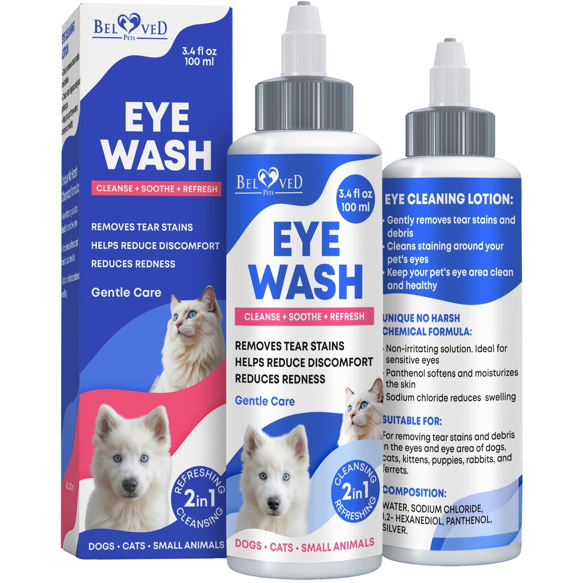 Cat & Dog Eye Wash Drops Tear Stain Remover & Cleaner Cat & Dog Eye Wash Drops Tear Stain Remover & Cleaner