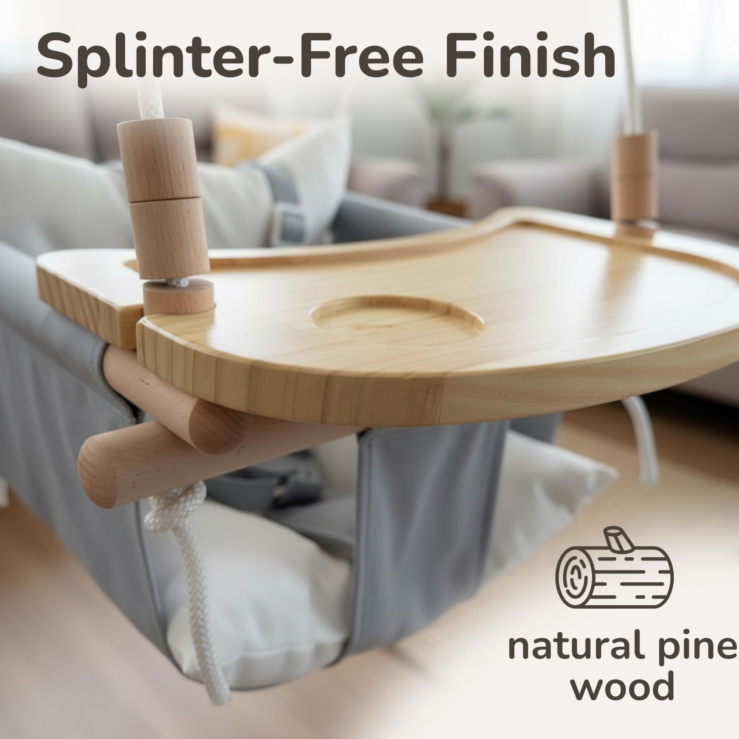 Wooden Tray for Canvas Baby Swing Hanging Chair Accessory Natural Wood Montessori Play Table for Babies & Toddlers Detachable Safety Design for Indoor Canvas Toddler Swing Wooden Tray for Canvas Baby Swing Hanging Chair Accessory Natural Wood Montessori Play Table for Babies & Toddlers Detachable Safety Design for Indoor Canvas Toddler Swing