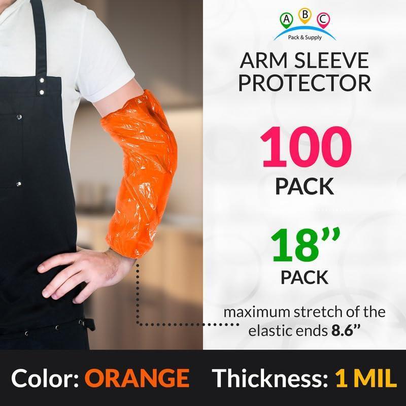 Disposable Sleeve Protectors for Arms 18 Inch Long Pack of 100 Orange Disposable Arm Sleeve Protectors with Elastic Ends 1 mil Thick and Waterproof Polyethylene Disposable Sleeves to Cover Arms Disposable Sleeve Protectors for Arms 18 Inch Long Pack of 100 Orange Disposable Arm Sleeve Protectors with Elastic Ends 1 mil Thick and Waterproof Polyethylene Disposable Sleeves to Cover Arms