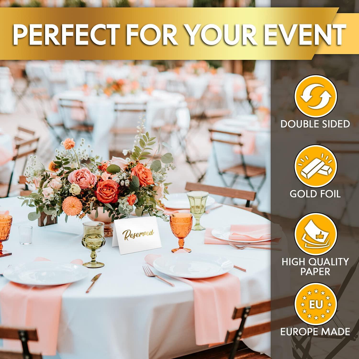 10 Pack Gold Reserved Table Signs for Wedding Party Restaurant Double Sided Reserved Table Signs Gold Reserved Signs for Tables Gold Table Reserved Cards White Paper Reserved Table Tent Card 10 Pack Gold Reserved Table Signs for Wedding Party Restaurant Double Sided Reserved Table Signs Gold Reserved Signs for Tables Gold Table Reserved Cards White Paper Reserved Table Tent Card