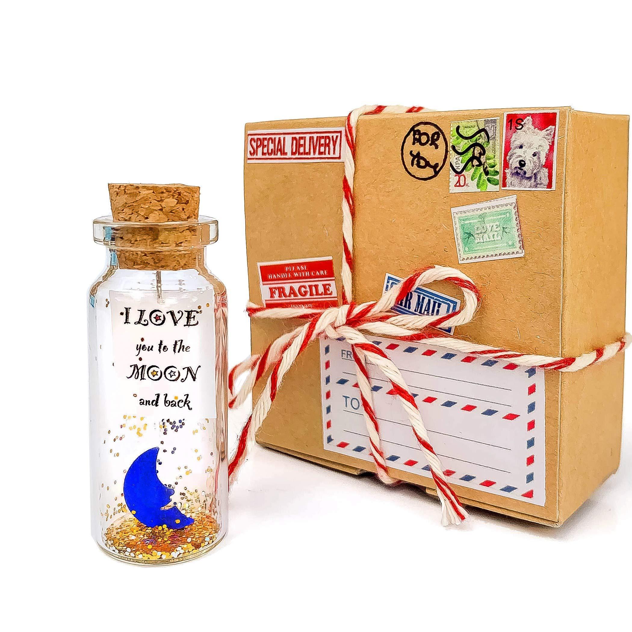 Cute and Kawaii Valentine's Day and Anniversary Presents Personalized Love Gifts for Boyfriend Girlfriend (I Love You To The Moon And Around The World in Craft Gift Box) Cute and Kawaii Valentine's Day and Anniversary Presents Personalized Love Gifts for Boyfriend Girlfriend (I Love You To The Moon And Around The World in Craft Gift Box)