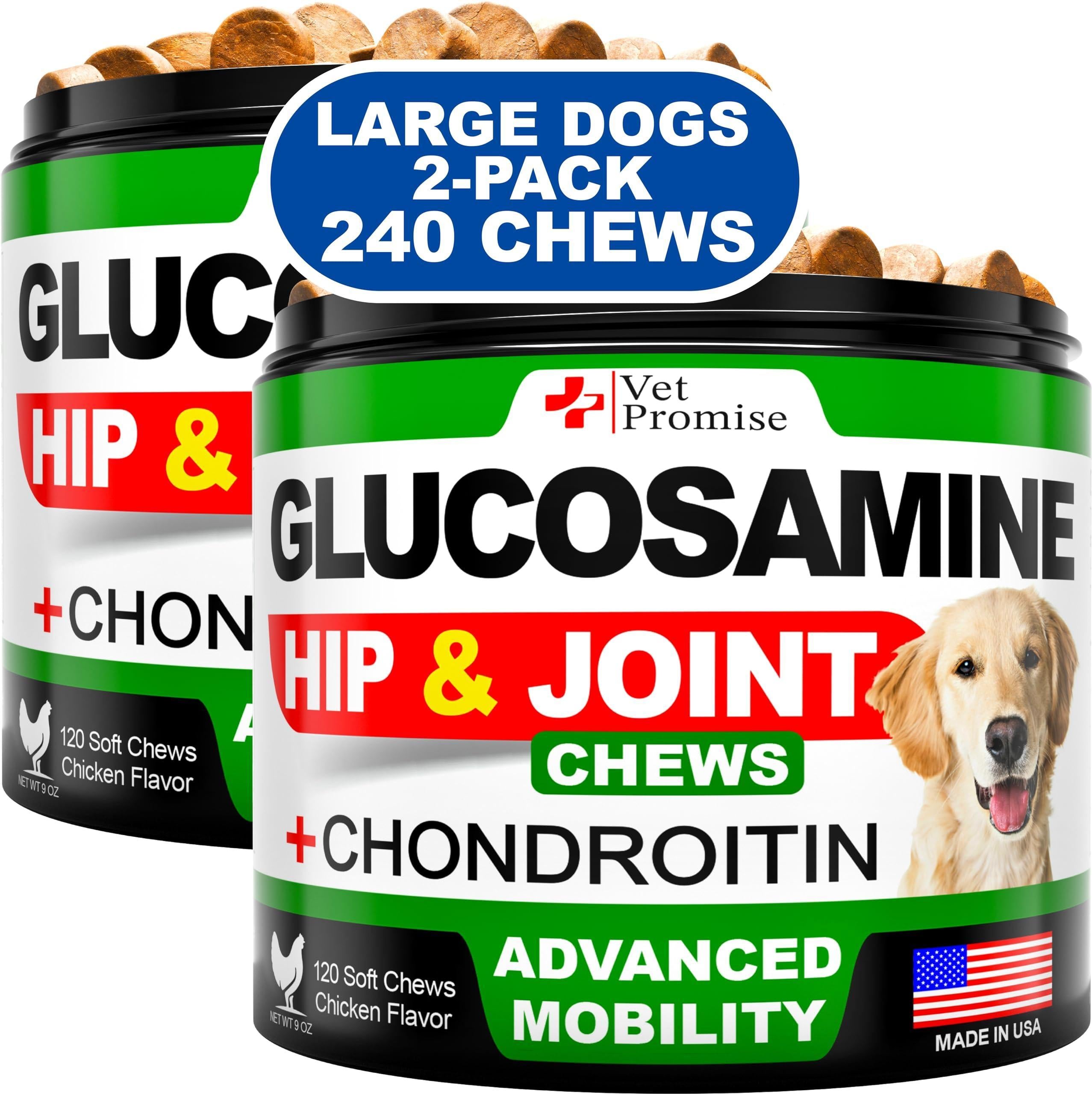 Glucosamine for Dogs 240 Count 2-Pack Hip & Joint Chondroitin Glucosamine for Dogs 240 Count 2-Pack Hip & Joint Chondroitin