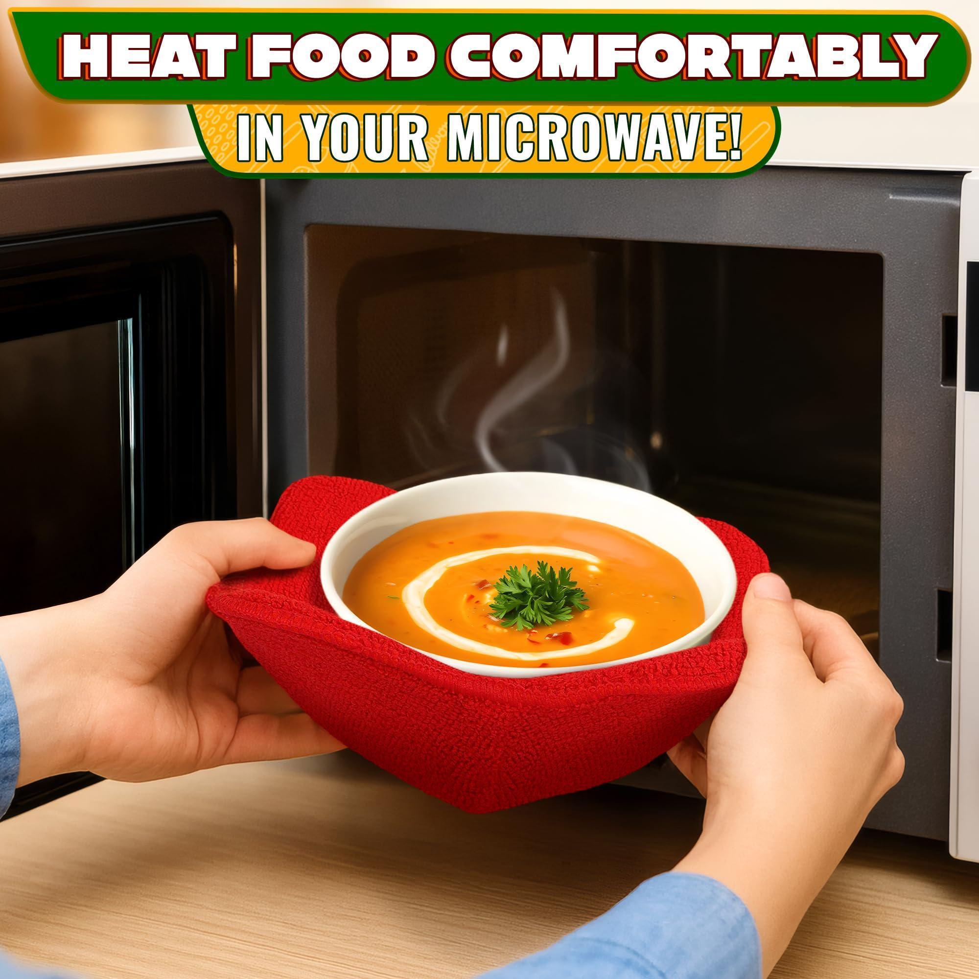 2 Pcs Red Microwave Bowl Holder (7.5 ×7.5 ) – Microwave Bowl Cozy with Durable Heat Resistant Fabric for Hot Dishes – Effortless Secure Serving of Hot Food Bowls Cups & Saucers 2 Pcs Red Microwave Bowl Holder (7.5 ×7.5 ) – Microwave Bowl Cozy with Durable Heat Resistant Fabric for Hot Dishes – Effortless Secure Serving of Hot Food Bowls Cups & Saucers