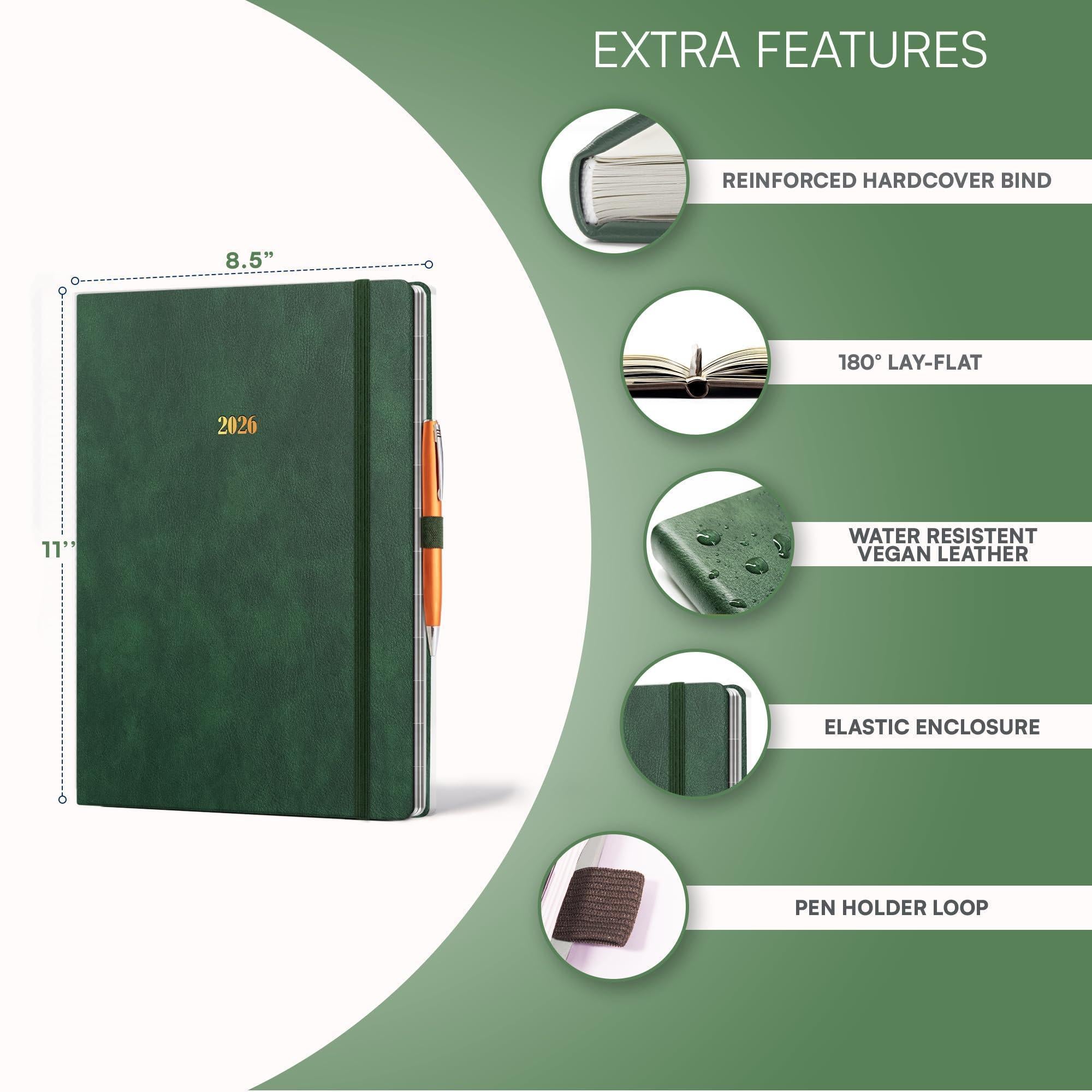 2026 Hardcover Appointment Book Planner 8.5 x 11 inch Dark Green Large Tabbed Daily Hourly Weekly Planner Schedule Book 15 Minute time Slots Business & Personal Planner Jan 2026 Dec 2026 Dark Green 2026 Hardcover Appointment Book Planner 8.5 x 11 inch Dark Green Large Tabbed Daily Hourly Weekly Planner Schedule Book 15 Minute time Slots Business & Personal Planner Jan 2026 Dec 2026 Dark Green