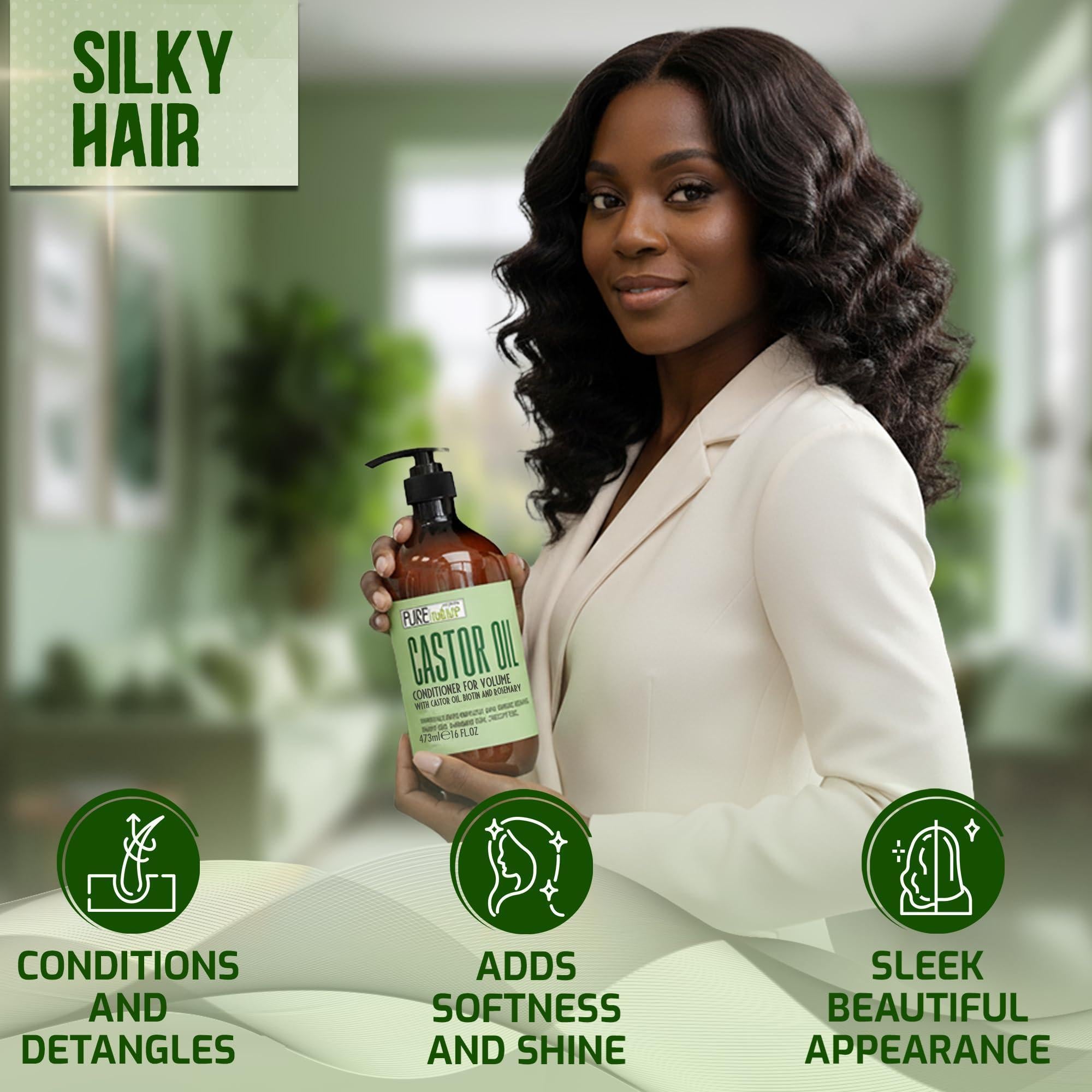 Castor Oil Shampoo and Conditioner Set 16 Fl Oz Set of 2 Sulfate Free Volume Thickening Products for Fine Thinning Hair Anti Breakage and Volumizing Thick Professional Salon Formula Castor Oil Shampoo and Conditioner Set 16 Fl Oz Set of 2 Sulfate Free Volume Thickening Products for Fine Thinning Hair Anti Breakage and Volumizing Thick Professional Salon Formula