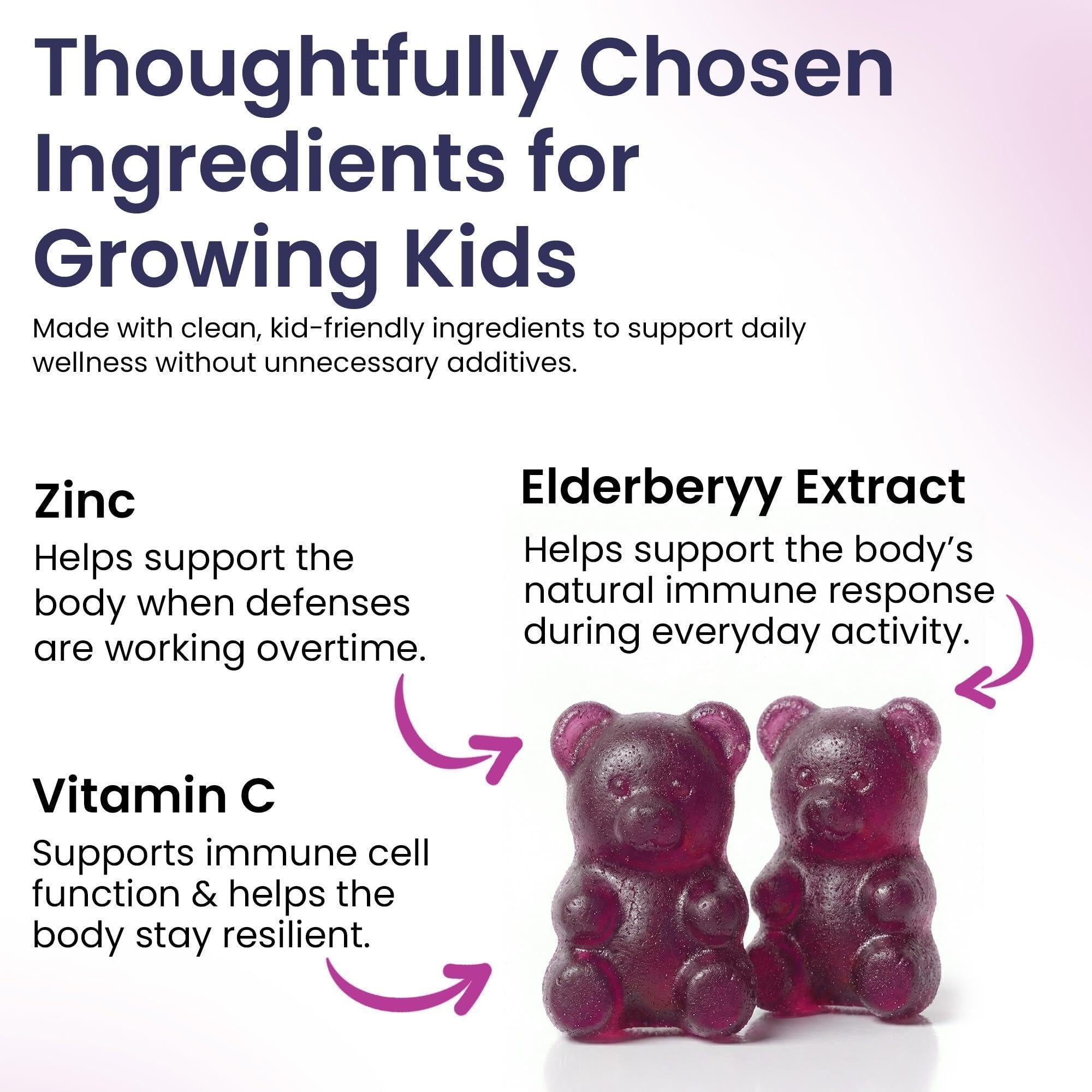 Elderberry Gummies for Kids 3 in 1 Immune Support with Zinc Vitamin C 60 Count Kids Elderberry Gummies for Daily Immunity Vegan Formula for Strong Immune Health Elderberry Gummies for Kids 3 in 1 Immune Support with Zinc Vitamin C 60 Count Kids Elderberry Gummies for Daily Immunity Vegan Formula for Strong Immune Health