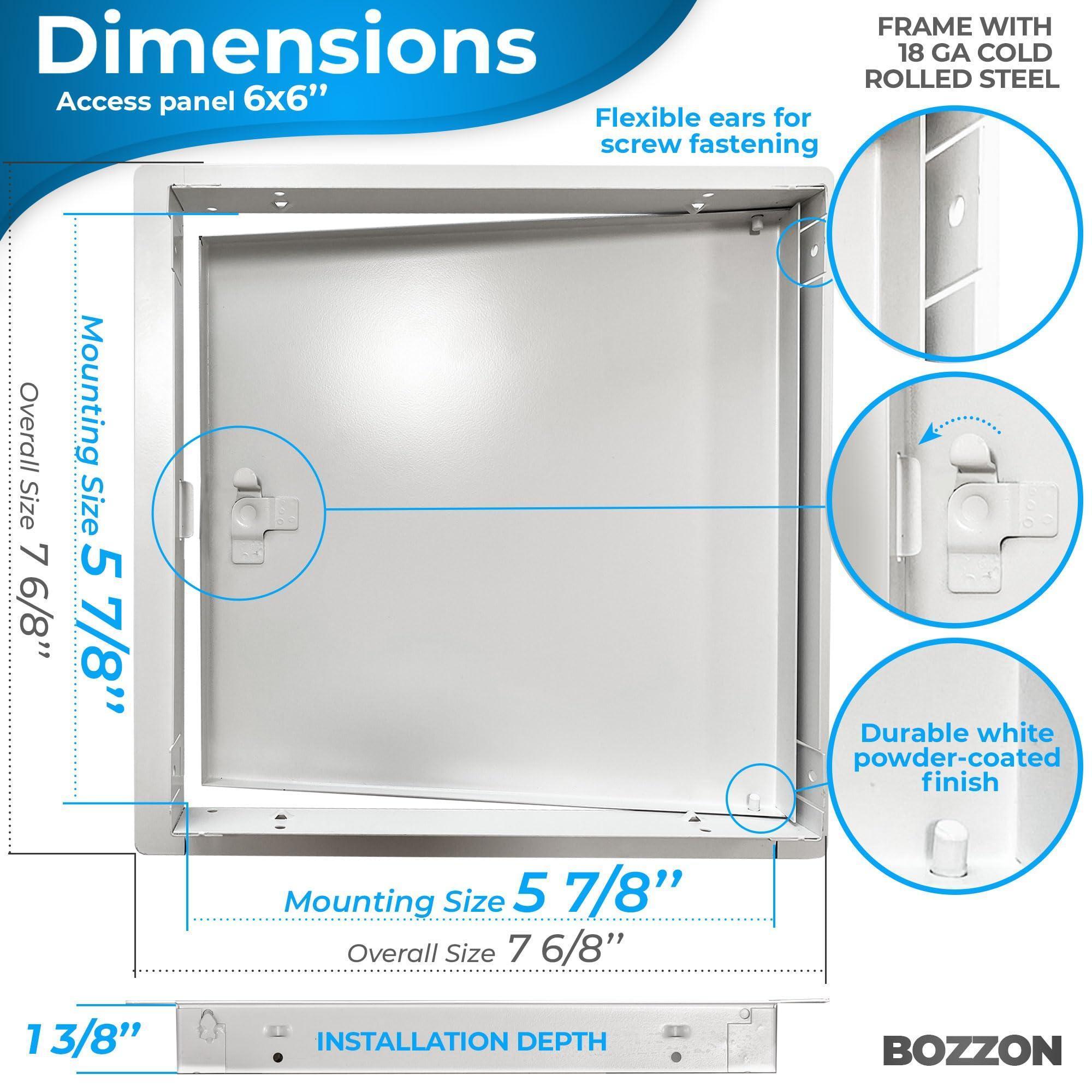Access Panel for Drywall with Screwdriver Latch 6 x 6 inch Metal Door a 1.2 mm Thick Frame Wall Hole Cover Access Door Plumbing Access Panel for Drywall Heavy Durable White Access Panel for Drywall with Screwdriver Latch 6 x 6 inch Metal Door a 1.2 mm Thick Frame Wall Hole Cover Access Door Plumbing Access Panel for Drywall Heavy Durable White