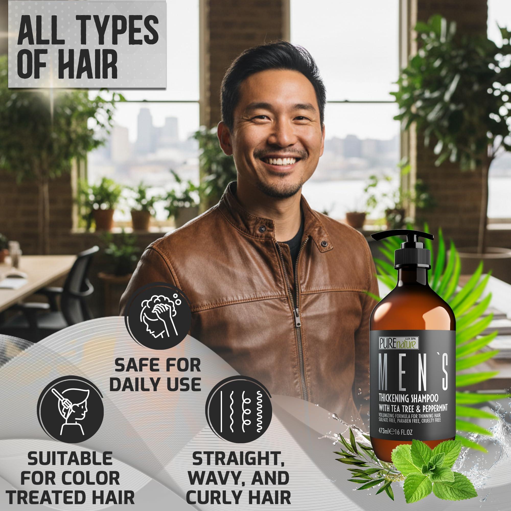 Mens Shampoo Sulfate Free for Thinning Hair 16 Fl Oz Volumizing and Hair Thickening Salon Grade Professional Formula for Thin and Fine Hair Men Strengthening Paraben Free Shampoo Mens Shampoo Sulfate Free for Thinning Hair 16 Fl Oz Volumizing and Hair Thickening Salon Grade Professional Formula for Thin and Fine Hair Men Strengthening Paraben Free Shampoo