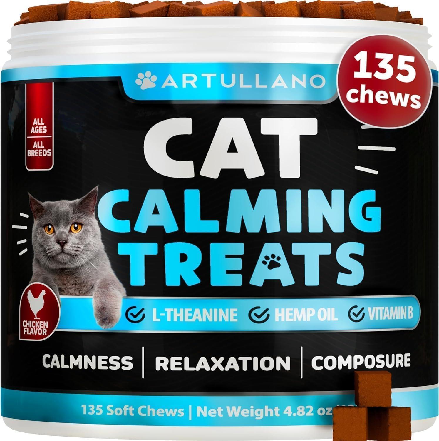 Hemp Calming Treats for Cats & Kittens Anxiety Relief Melatonin Hemp Calming Treats for Cats & Kittens Anxiety Relief Melatonin