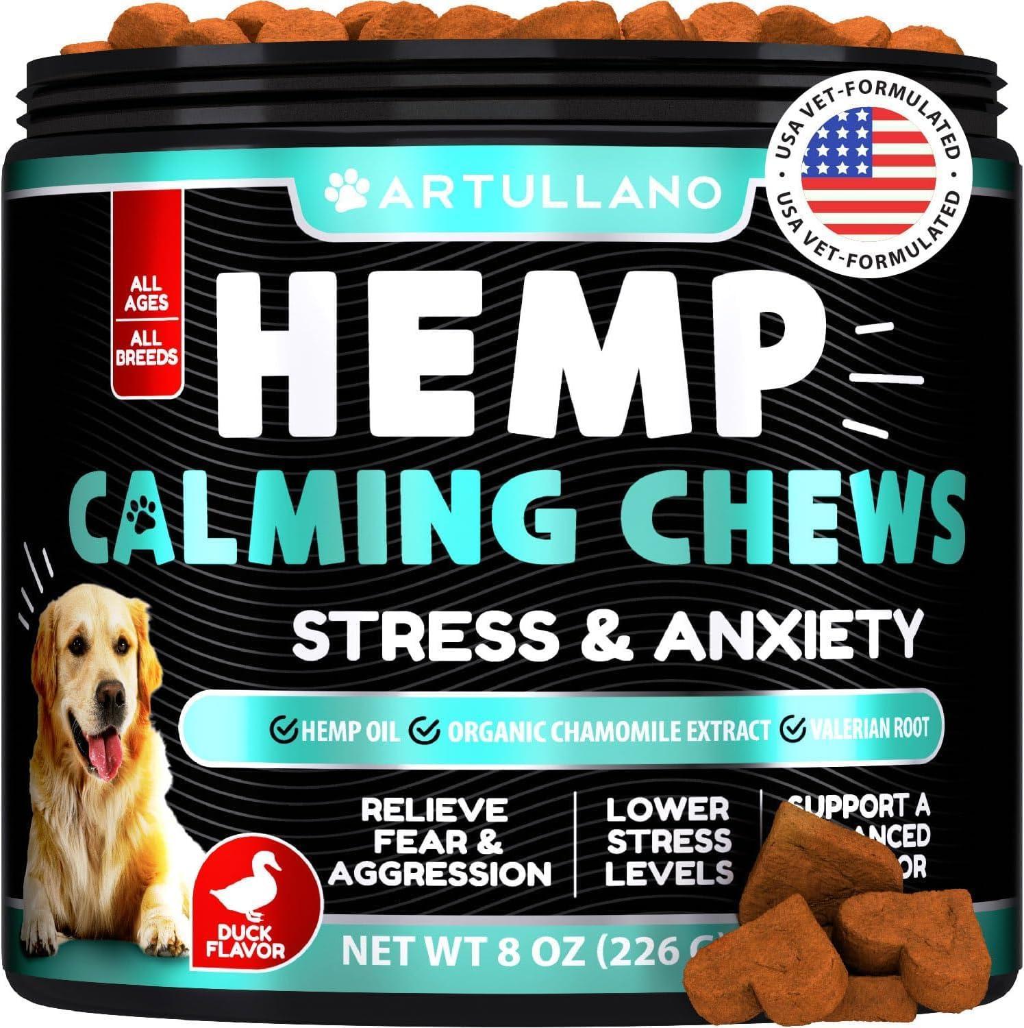 Calming Chews for Dogs 120 Count Anxiety Relief Turmeric & Valerian Calming Chews for Dogs 120 Count Anxiety Relief Turmeric & Valerian
