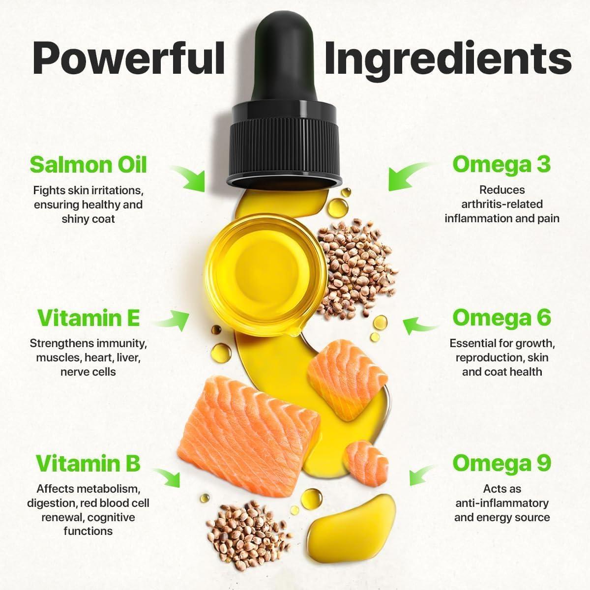 Hemp & Salmon Oil for Dogs Omega 3-6-9 Skin & Coat 1 fl oz Hemp & Salmon Oil for Dogs Omega 3-6-9 Skin & Coat 1 fl oz