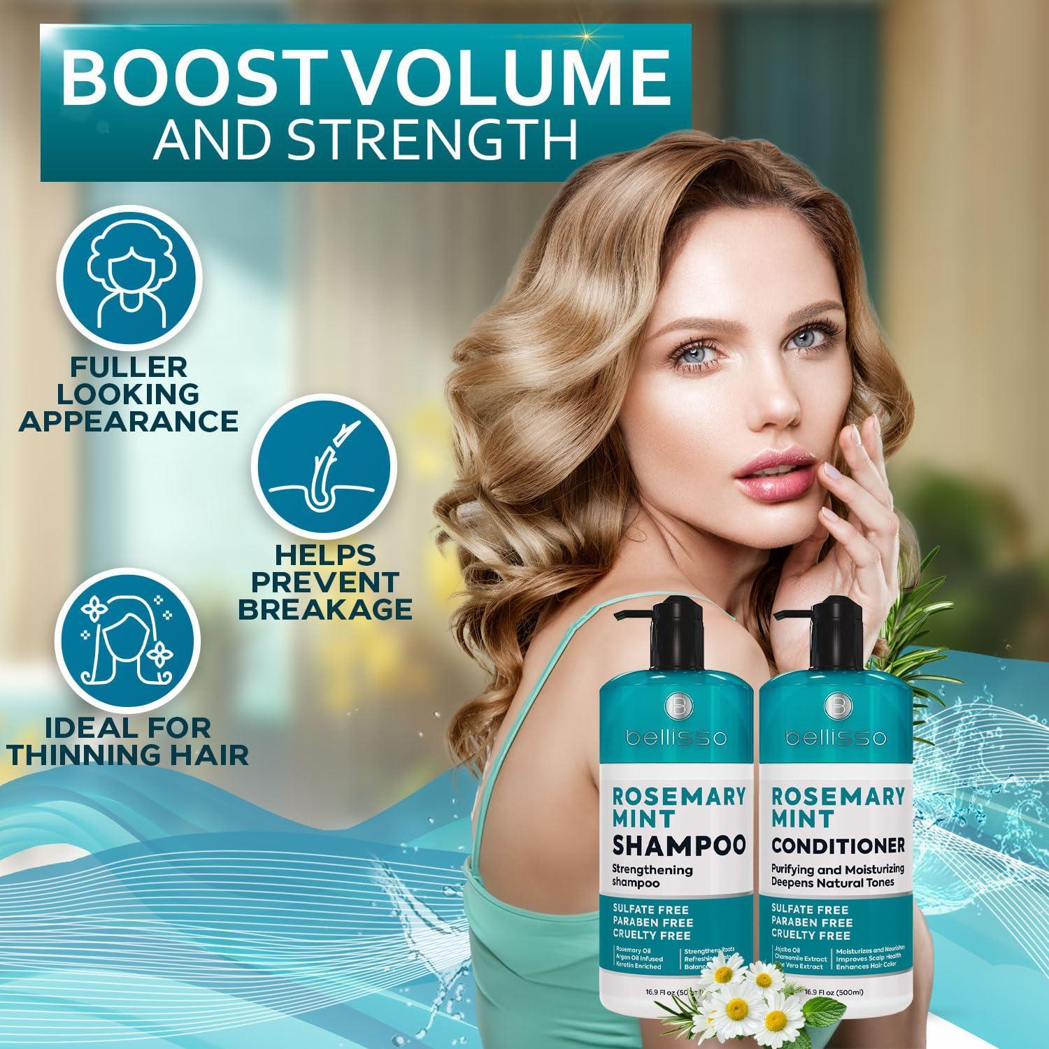 Rosemary Oil and Mint Shampoo and Conditioner Set Sulfate Free with Peppermint Rosemary Oil and Mint Shampoo and Conditioner Set Sulfate Free with Peppermint