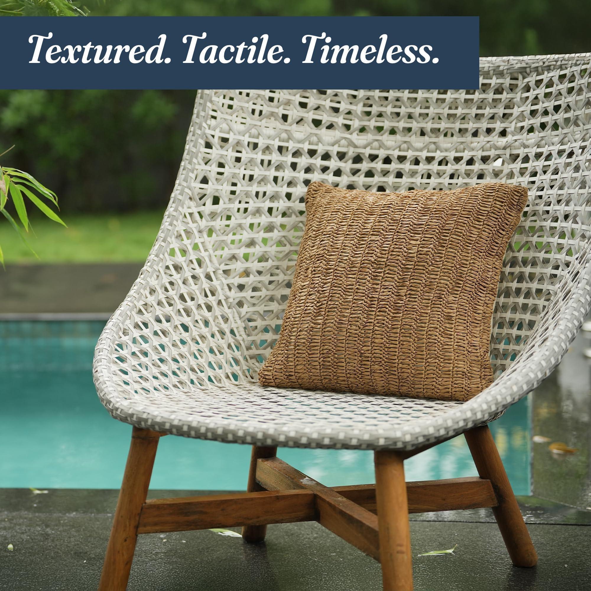 Raffia Hand Knitted Pillow Cover 18x18 inch Boho Decorative Cushion Cover for Couch Sofa or Bed Rustic Natural Throw Pillow Case 1pc Raffia Hand Knitted Pillow Cover 18x18 inch Boho Decorative Cushion Cover for Couch Sofa or Bed Rustic Natural Throw Pillow Case 1pc
