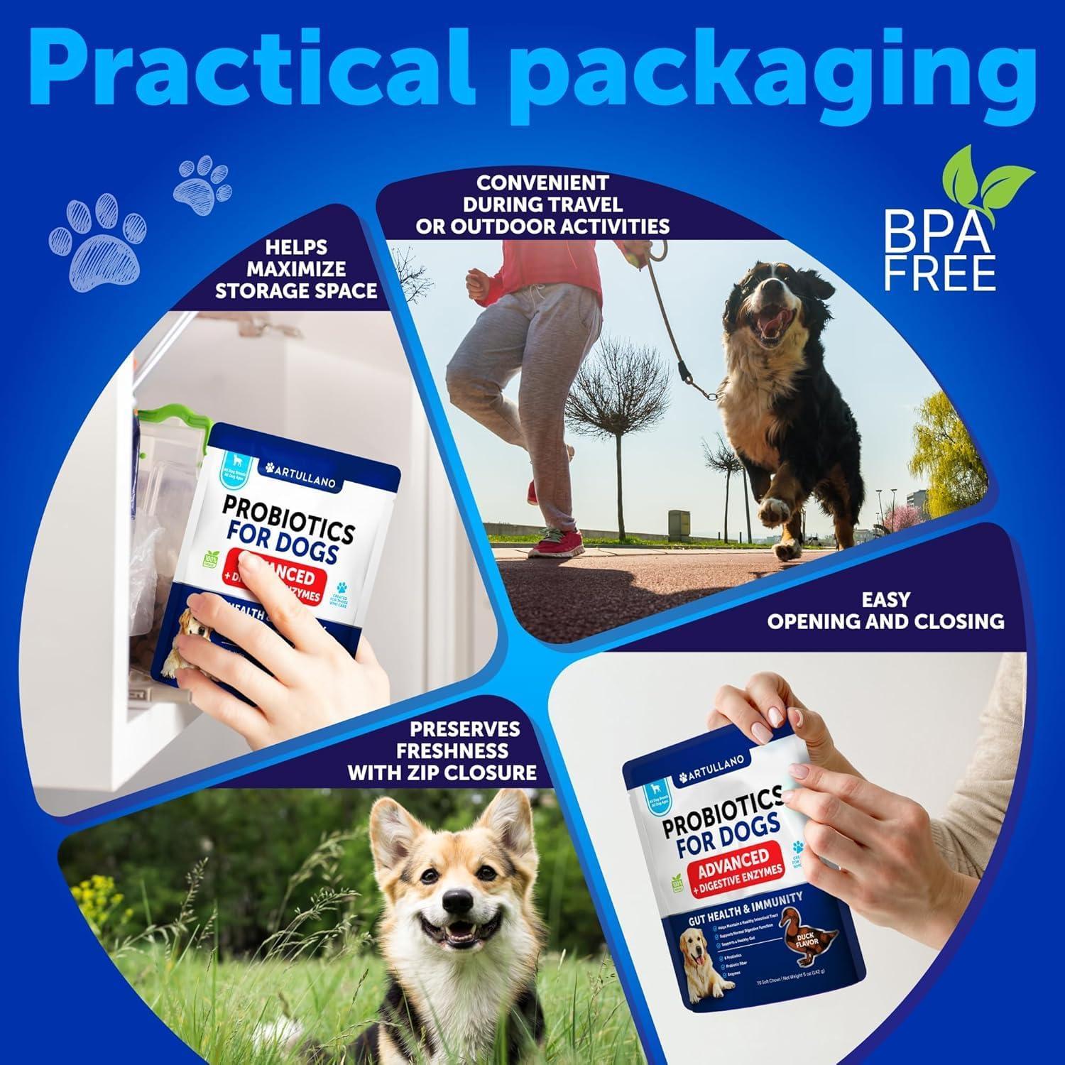 Probiotics for Dogs 70 Chews Duck Flavor Gut Health & Prebiotics Probiotics for Dogs 70 Chews Duck Flavor Gut Health & Prebiotics