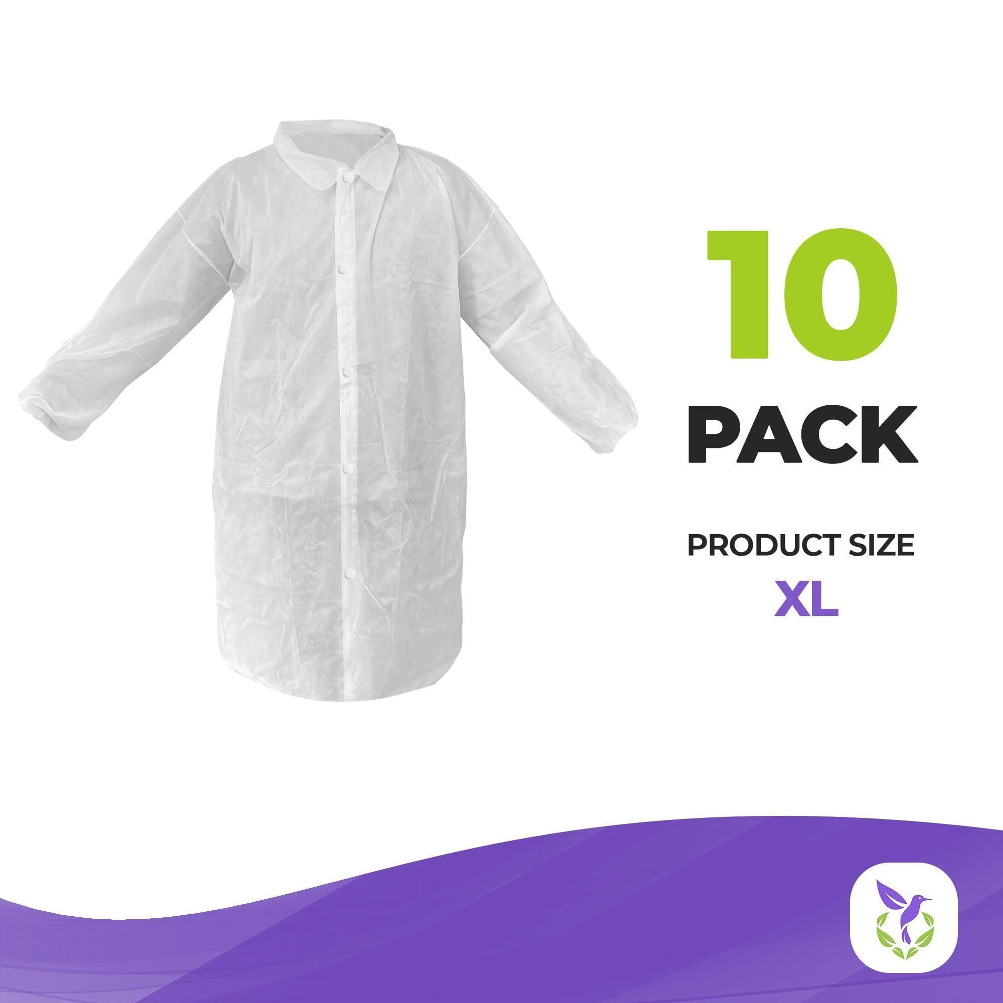 Disposable Lab Coat SMS 40 GSM White Lab Lacket with Loop Fastener XL Size Disposable Lab Coat SMS 40 GSM White Lab Lacket with Loop Fastener XL Size