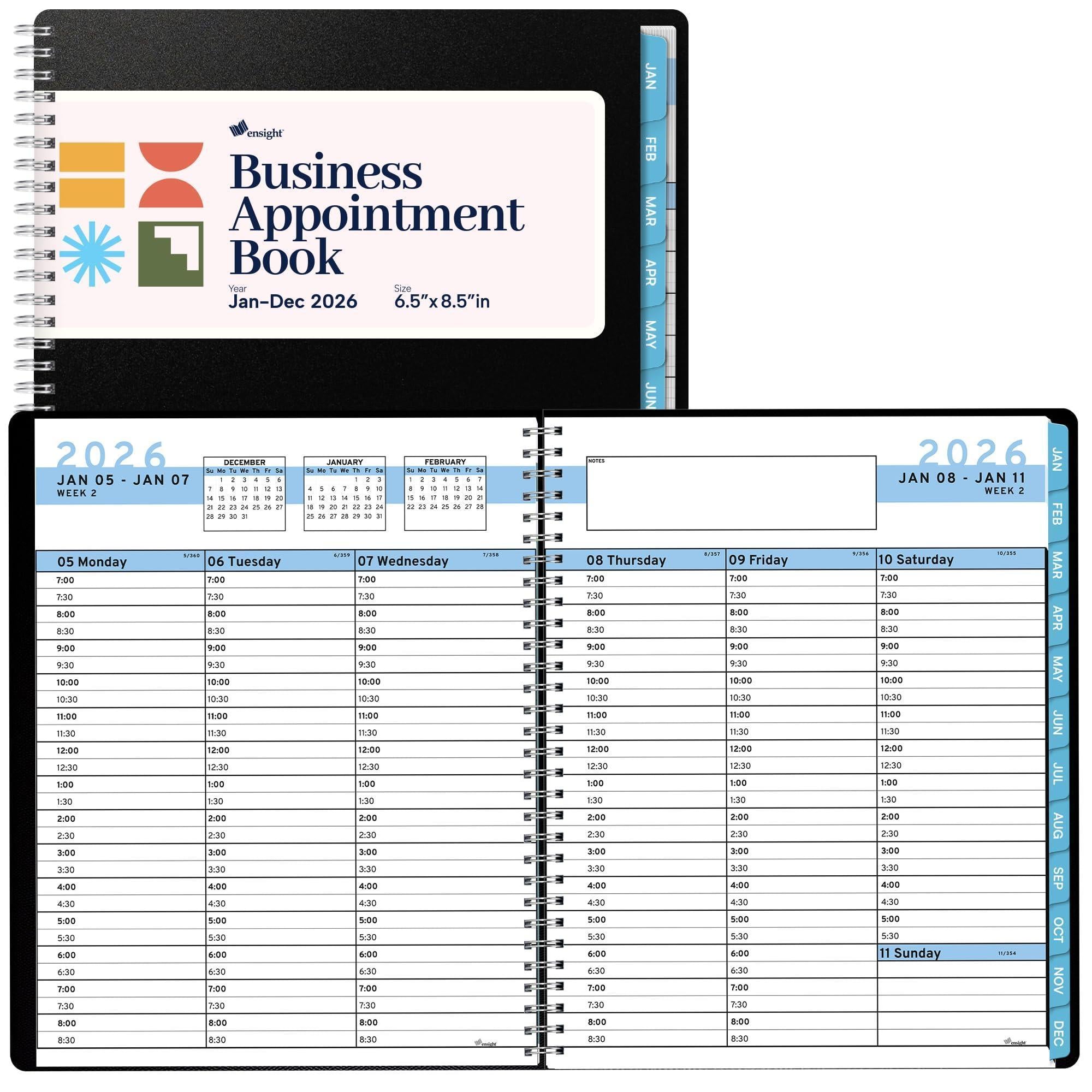2026 Appointment Book Planner 6.5 x 8.5 inch Large Blue Tabbed Daily Hourly Weekly Planner Schedule Book 30 Minute time Slots Business & Personal Planner Jan 2026 Dec 2026 2026 Appointment Book Planner 6.5 x 8.5 inch Large Blue Tabbed Daily Hourly Weekly Planner Schedule Book 30 Minute time Slots Business & Personal Planner Jan 2026 Dec 2026