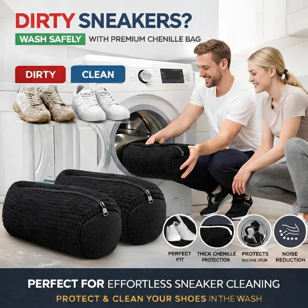 Shoe Washing Machine Bag 2 Pack for Washer & Dryer Thick Padded Sneaker Laundry Bags with Mesh Panels Zipper Protective Shoe Washer Bag for Running & Gym Shoes Shoe Washing Machine Bag 2 Pack for Washer & Dryer Thick Padded Sneaker Laundry Bags with Mesh Panels Zipper Protective Shoe Washer Bag for Running & Gym Shoes