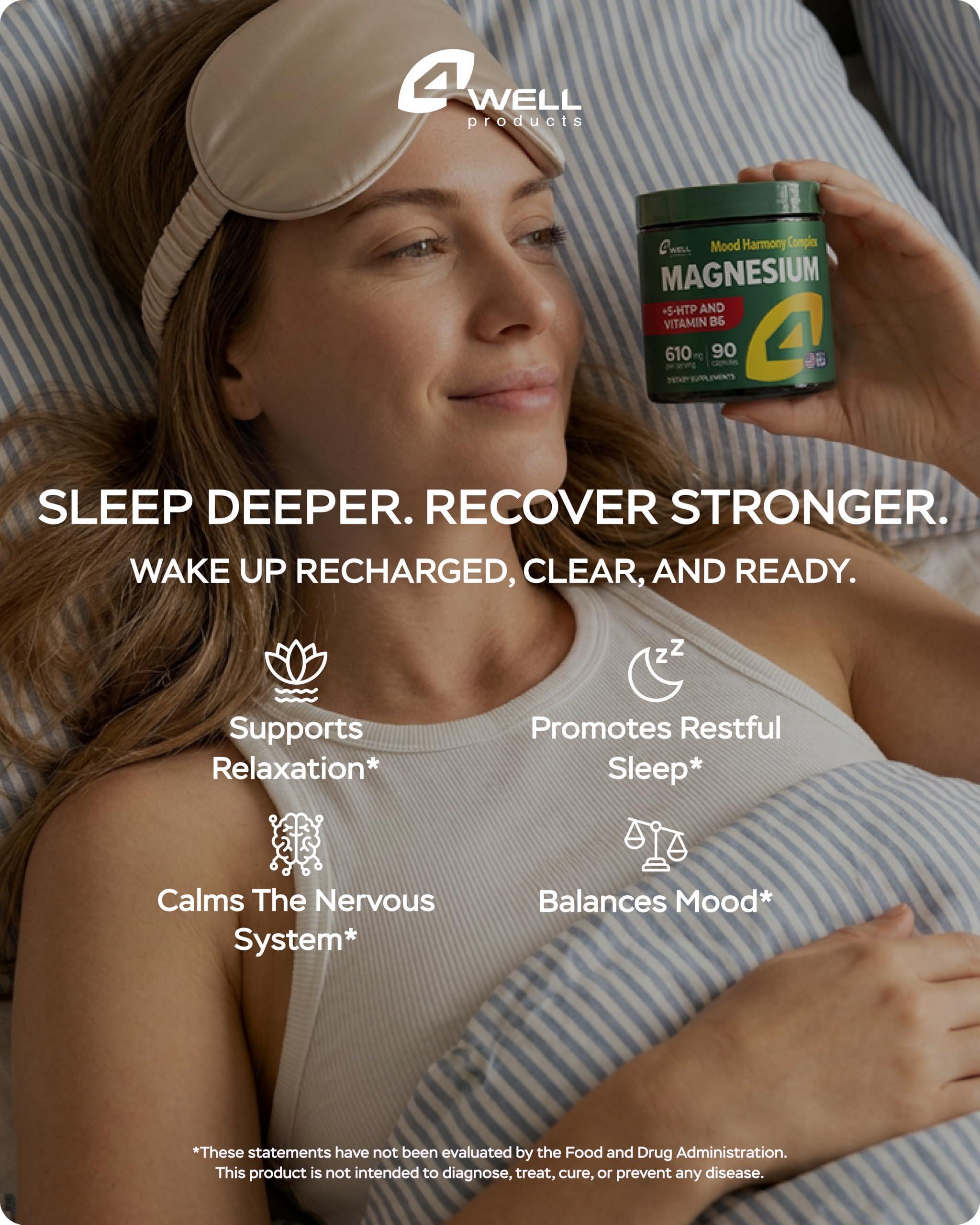 Magnesium Complex for Women for Sleep Advanced 610mg with Glycinate Citrate & Vitamin B6 for 3X Absorption 5 HTP Supports Sleep Relaxation Nerve Muscle Bone & Energy Health Magnesium Complex for Women for Sleep Advanced 610mg with Glycinate Citrate & Vitamin B6 for 3X Absorption 5 HTP Supports Sleep Relaxation Nerve Muscle Bone & Energy Health