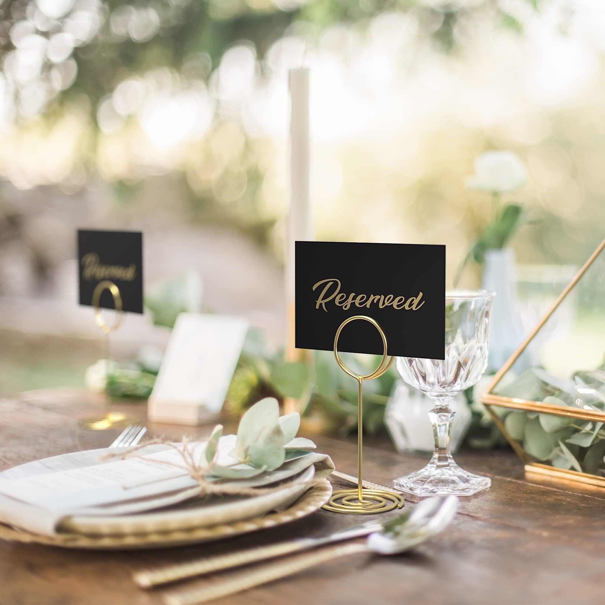 10 Pack Black Reserved Table Signs for Wedding Gold Foil Reserved Seating Signs for Wedding Chairs Church Pews Double Sided Cardstock Reserved Signs for Tables Table Tent Reservation Cards 10 Pack Black Reserved Table Signs for Wedding Gold Foil Reserved Seating Signs for Wedding Chairs Church Pews Double Sided Cardstock Reserved Signs for Tables Table Tent Reservation Cards