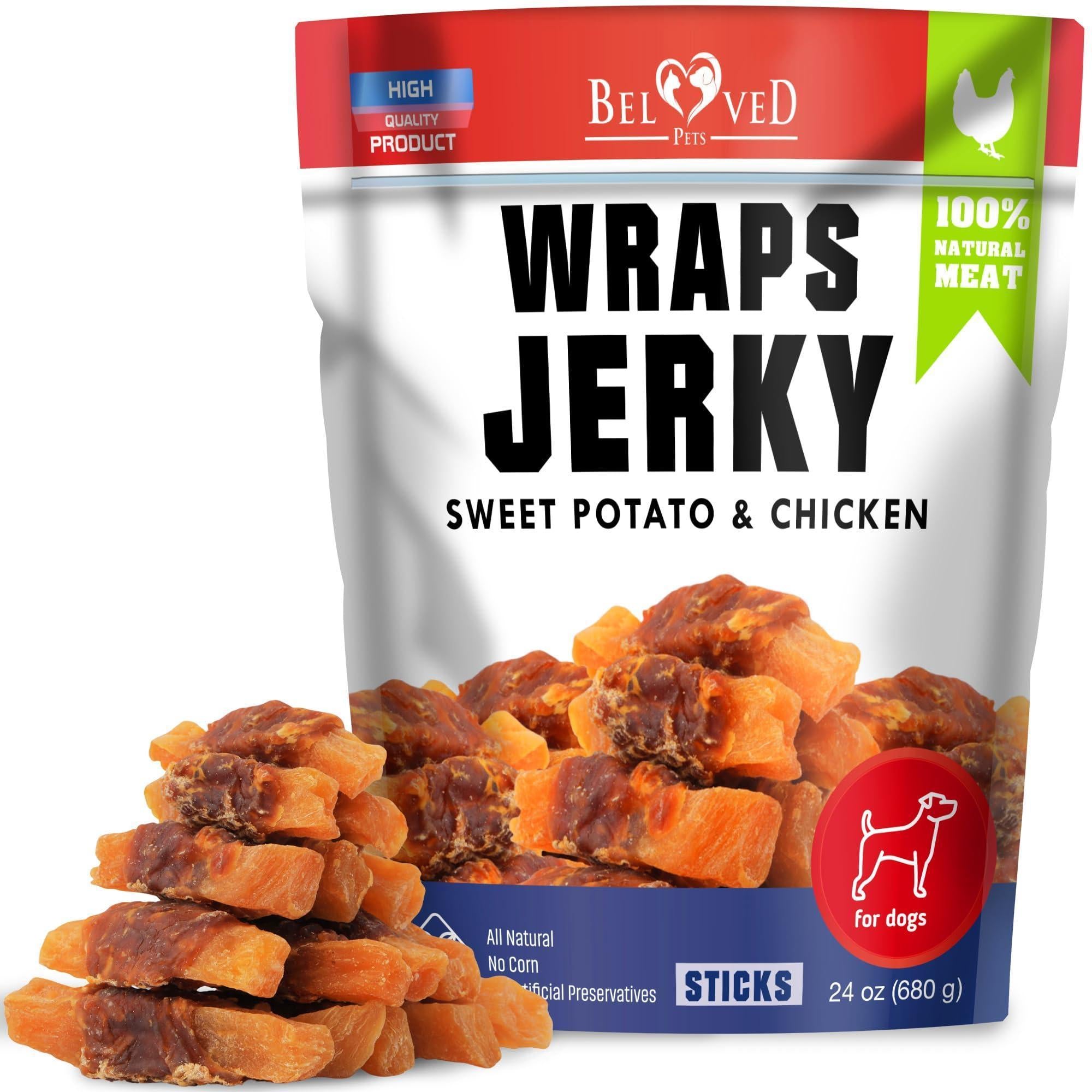 Chicken Jerky Dog Treats 24 oz Human-Grade Grain-Free Sweet Potato Chicken Jerky Dog Treats 24 oz Human-Grade Grain-Free Sweet Potato