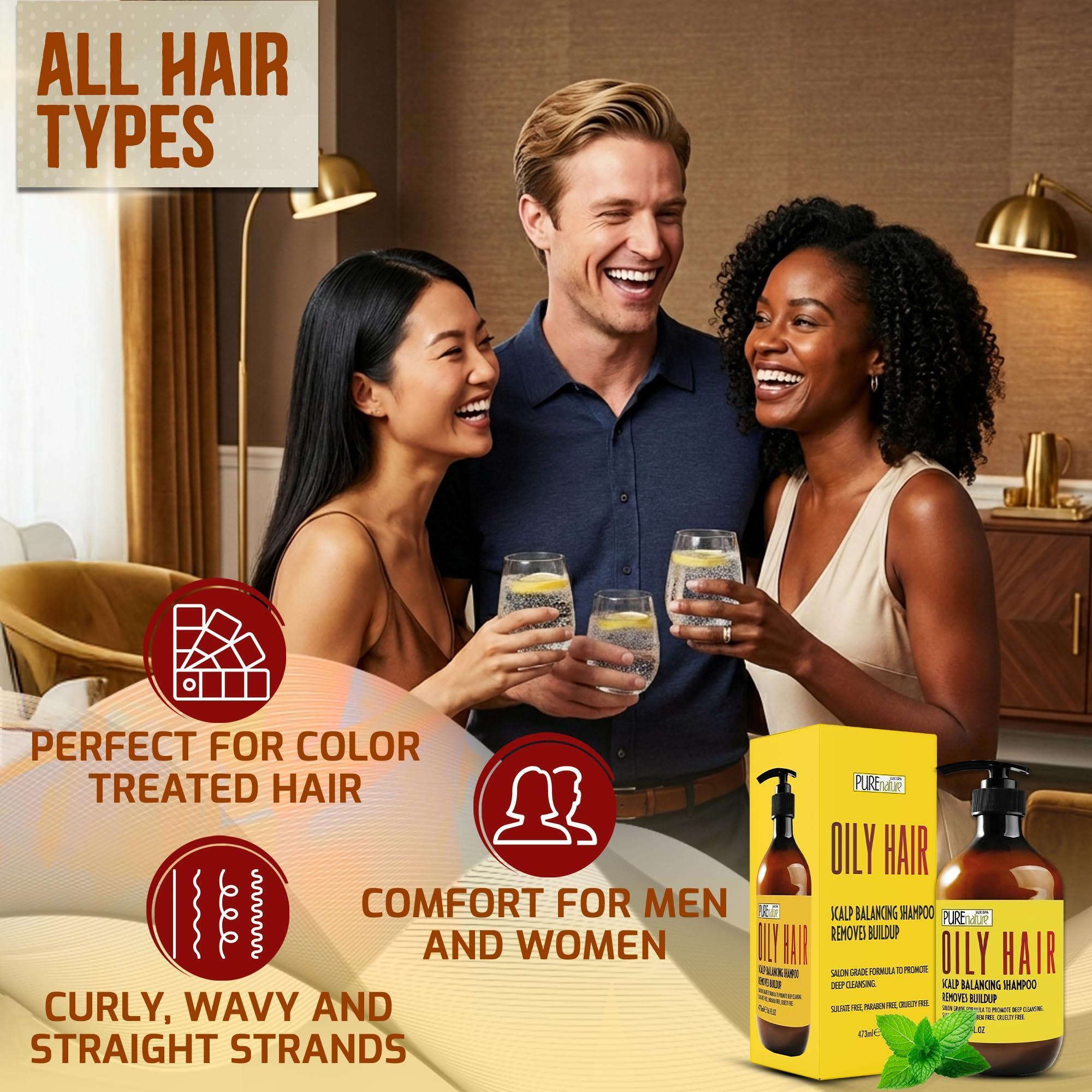 Oily Hair Shampoo Sulfate Free 16 Fl Oz Buildup Remover for Itchy Scalps Deep Cleanse Shampoo for Dandruff and Flake Treatment for Men and Women Paraben Free Salon Professional Formula Oily Hair Shampoo Sulfate Free 16 Fl Oz Buildup Remover for Itchy Scalps Deep Cleanse Shampoo for Dandruff and Flake Treatment for Men and Women Paraben Free Salon Professional Formula