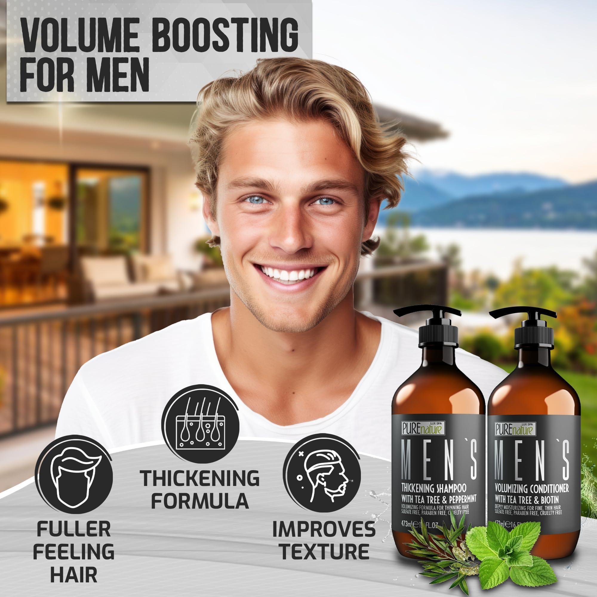 Mens Shampoo and Conditioner Set 16 Fl Oz Set of 2 Sulfate Free Strengthening Thickening Formula for Fuller Hair Helps with Thinning Hair Formulated for Men Mens Shampoo and Conditioner Set 16 Fl Oz Set of 2 Sulfate Free Strengthening Thickening Formula for Fuller Hair Helps with Thinning Hair Formulated for Men