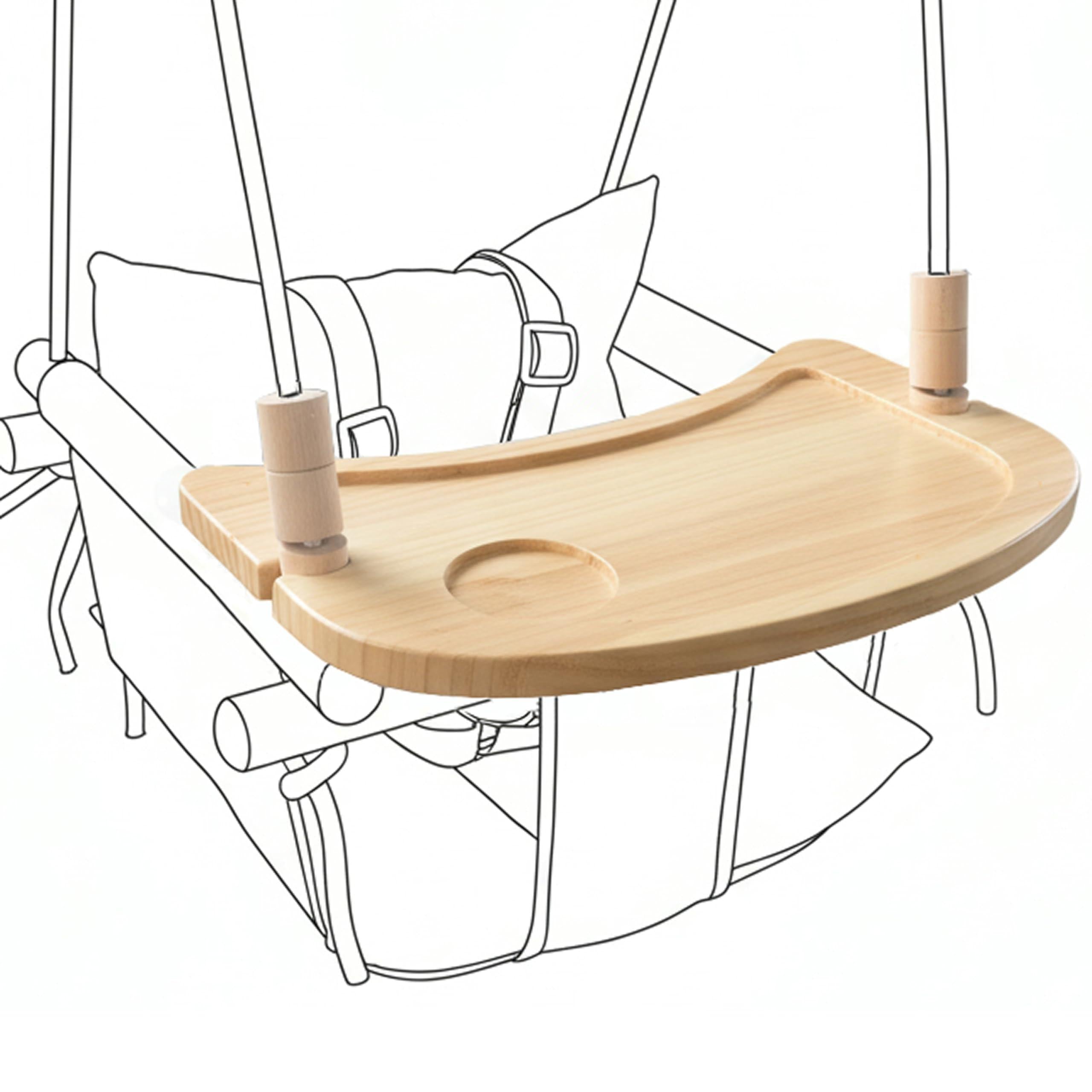 Wooden Tray for Canvas Baby Swing Hanging Chair Accessory Natural Wood Montessori Play Table for Babies & Toddlers Detachable Safety Design for Indoor Canvas Toddler Swing Wooden Tray for Canvas Baby Swing Hanging Chair Accessory Natural Wood Montessori Play Table for Babies & Toddlers Detachable Safety Design for Indoor Canvas Toddler Swing