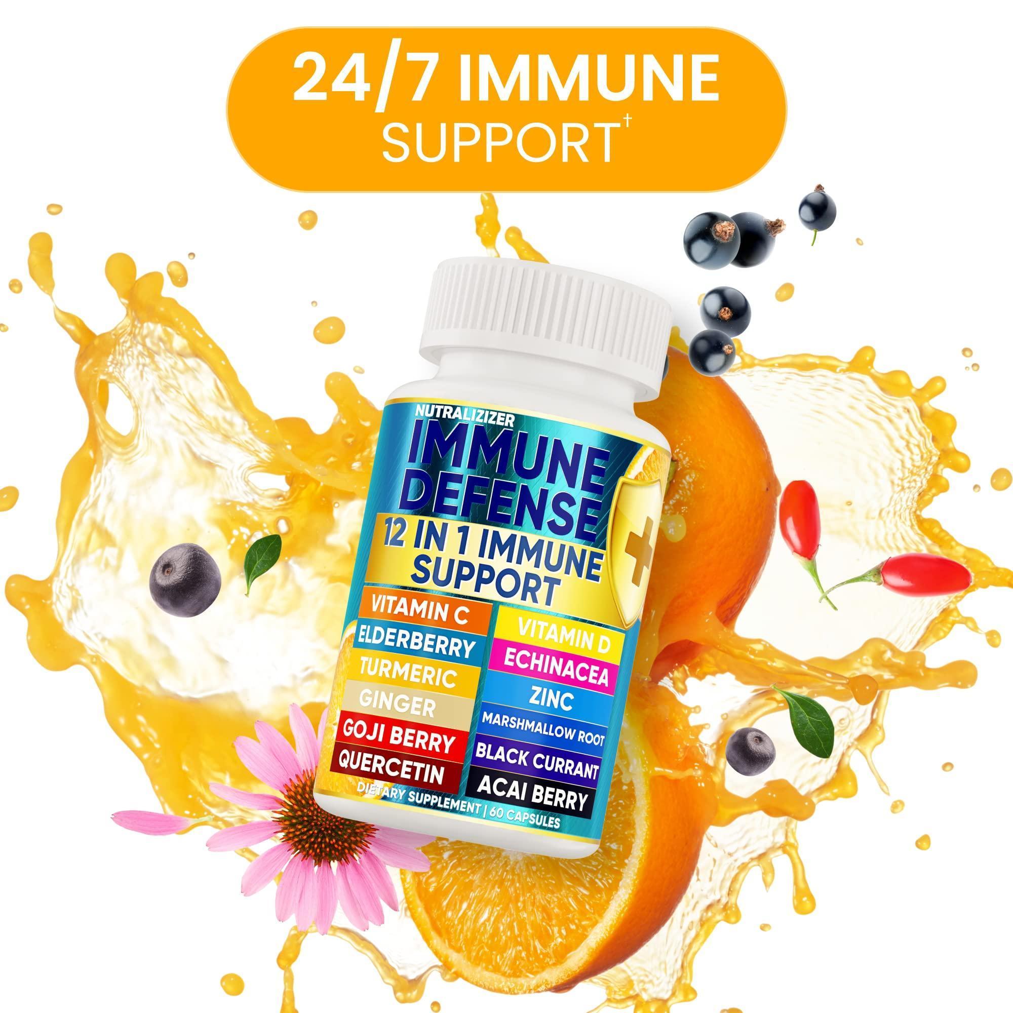 12 in 1 Premium Immune Defense Vitamins Immune Supplement w Vitamin D3 5000 IU Vitamin С 1000mg Zinс 50mg Luxe Choice for Premium Immune Support With Echinacea Elderberry and Ginger 120 Caps 12 in 1 Premium Immune Defense Vitamins Immune Supplement w Vitamin D3 5000 IU Vitamin С 1000mg Zinс 50mg Luxe Choice for Premium Immune Support With Echinacea Elderberry and Ginger 120 Caps