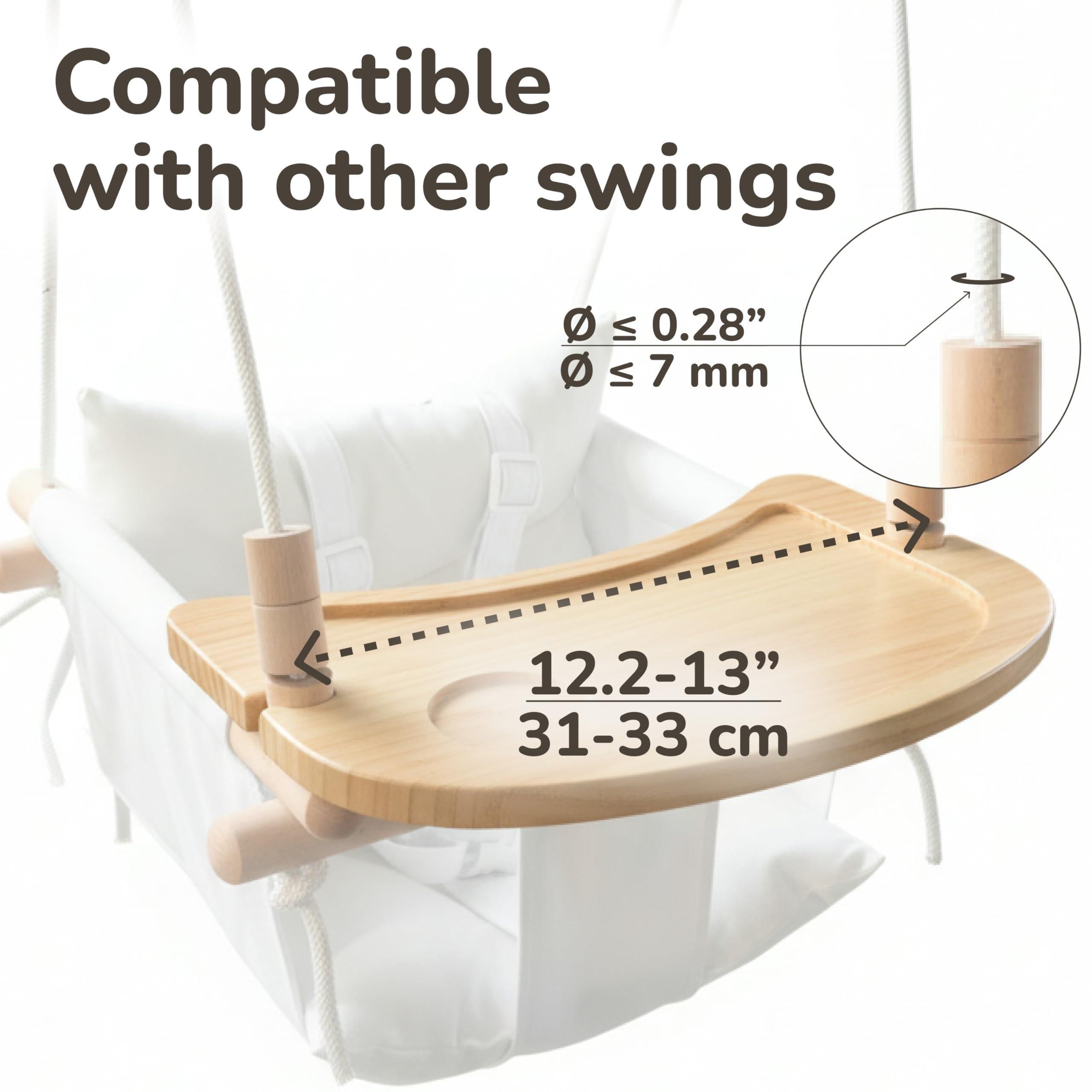 Wooden Tray for Canvas Baby Swing Hanging Chair Accessory Natural Wood Montessori Play Table for Babies & Toddlers Detachable Safety Design for Indoor Canvas Toddler Swing Wooden Tray for Canvas Baby Swing Hanging Chair Accessory Natural Wood Montessori Play Table for Babies & Toddlers Detachable Safety Design for Indoor Canvas Toddler Swing
