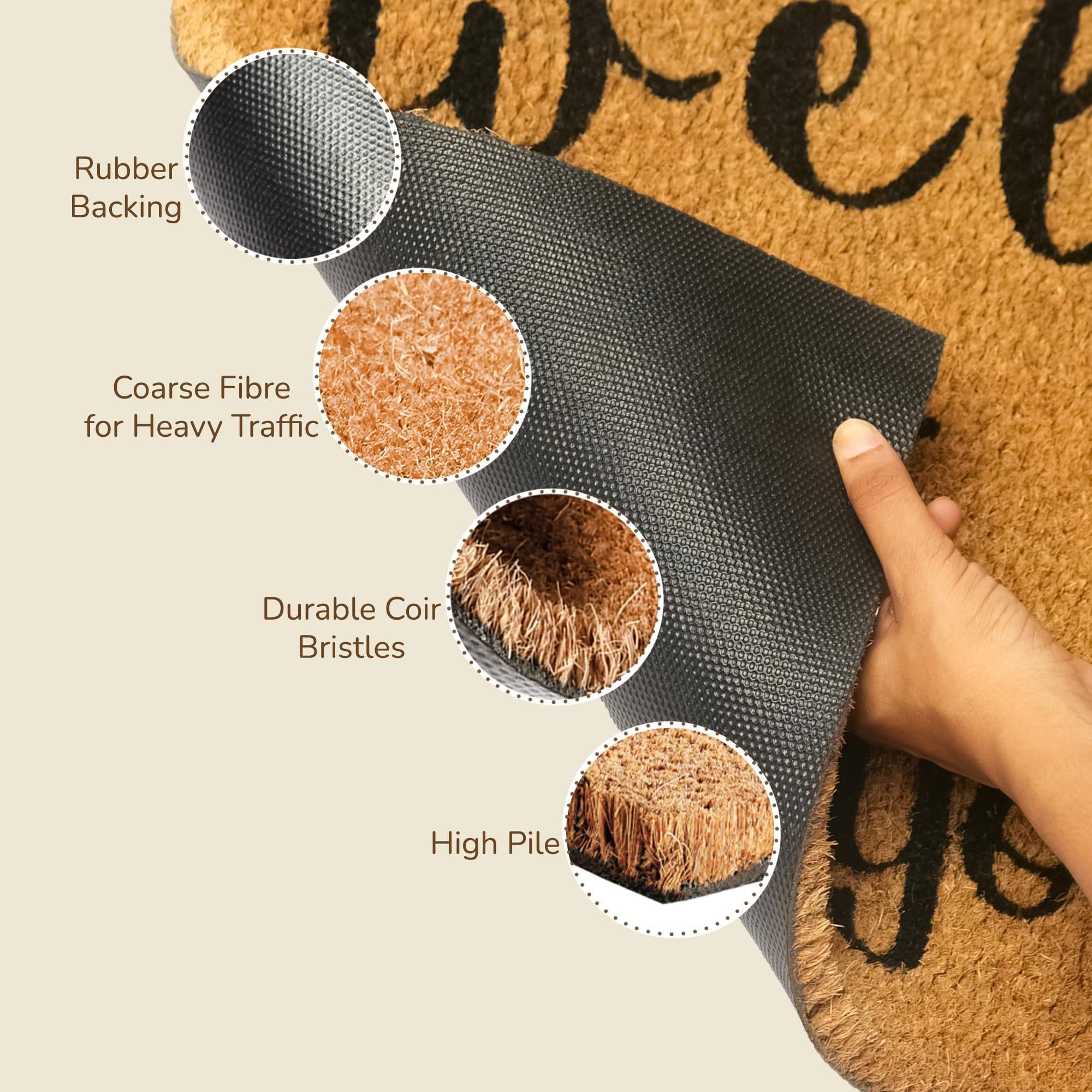 Coir Doormat Non-Slip PVC Backing 'Hope You Like Dogs' Print 30x17 in Beige & Black Coir Doormat Non-Slip PVC Backing 'Hope You Like Dogs' Print 30x17 in Beige & Black