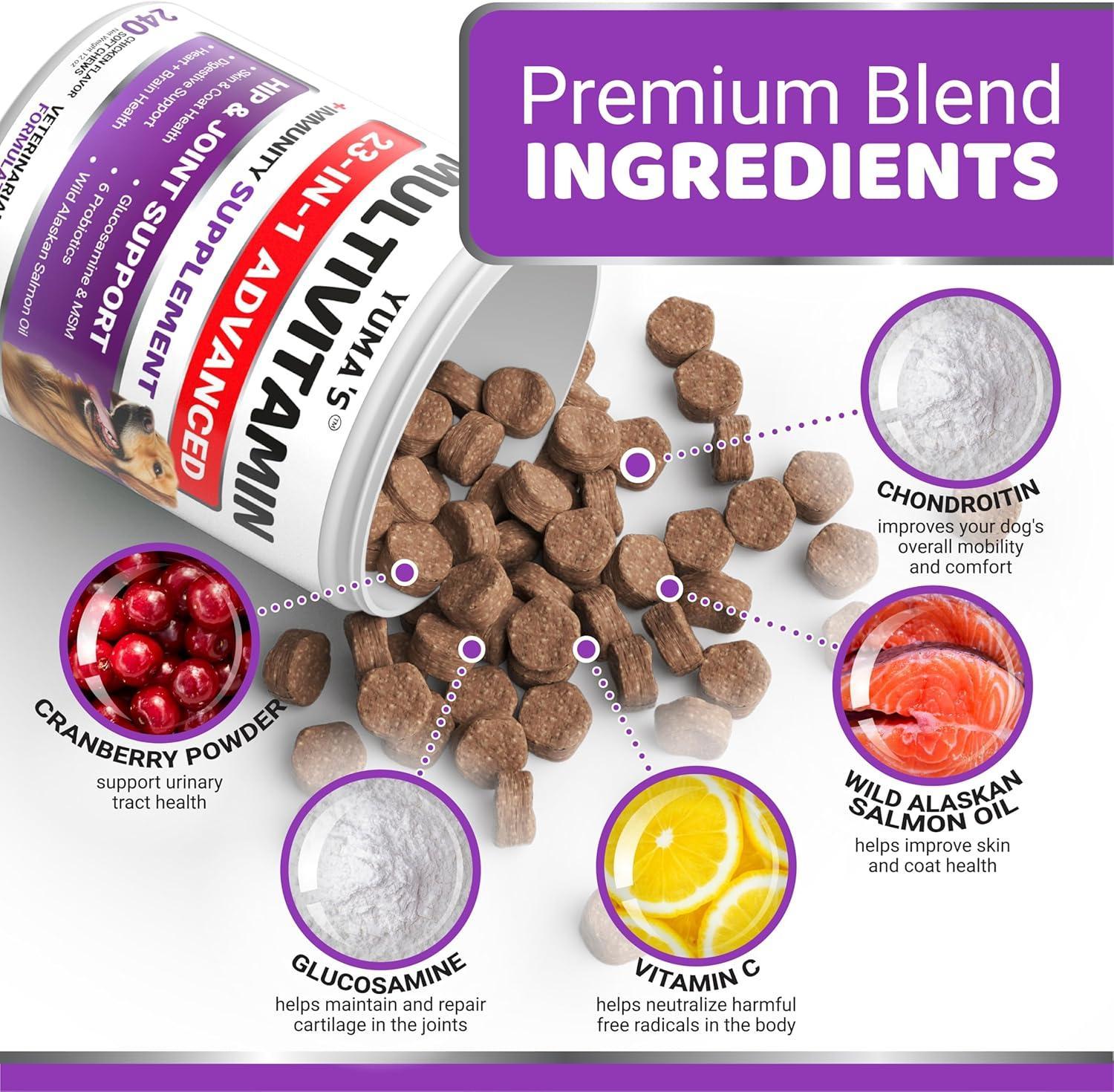 Dog Multivitamin Chews with Glucosamine 240 Count Hip & Joint Immune Support Dog Multivitamin Chews with Glucosamine 240 Count Hip & Joint Immune Support