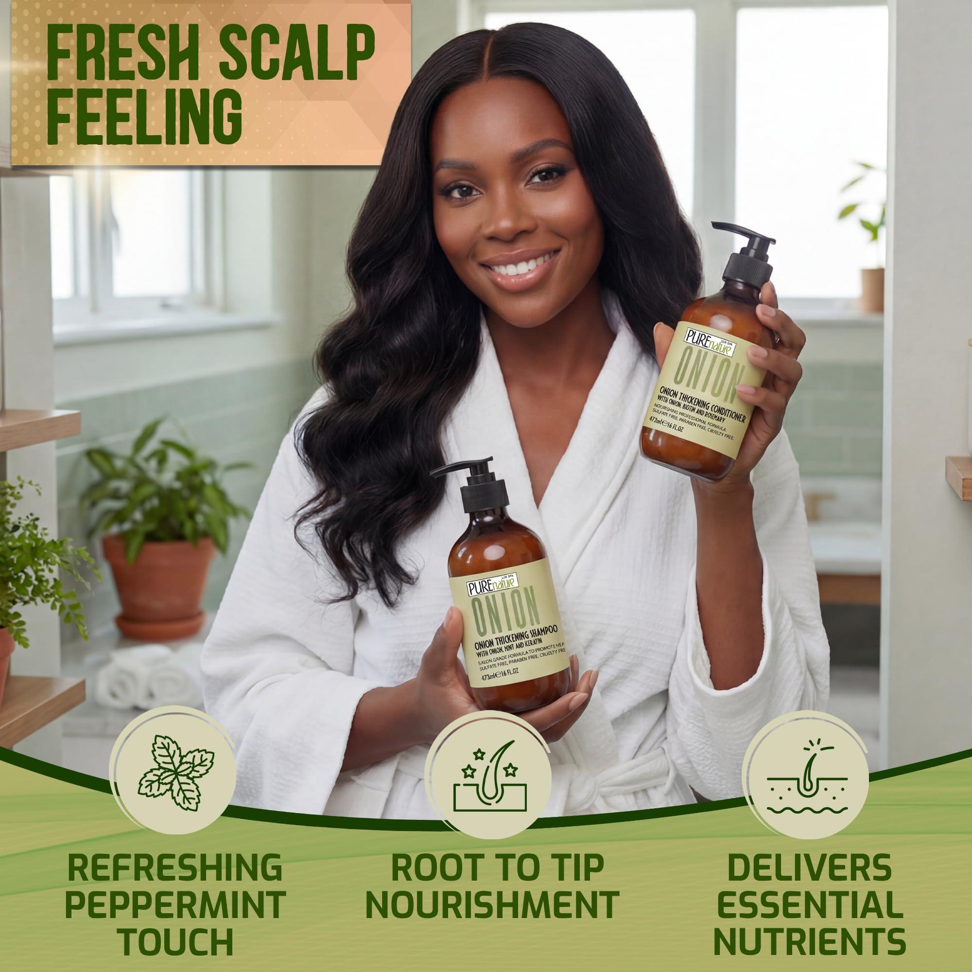 Onion Shampoo and Conditioner Set 16 Fl Oz Sulfate Free Thickening Formula for Men and Women Paraben Free Volumizing Set for Thin Fine Hair Volume Boosting Salon Professional Care Set of 2 Onion Shampoo and Conditioner Set 16 Fl Oz Sulfate Free Thickening Formula for Men and Women Paraben Free Volumizing Set for Thin Fine Hair Volume Boosting Salon Professional Care Set of 2