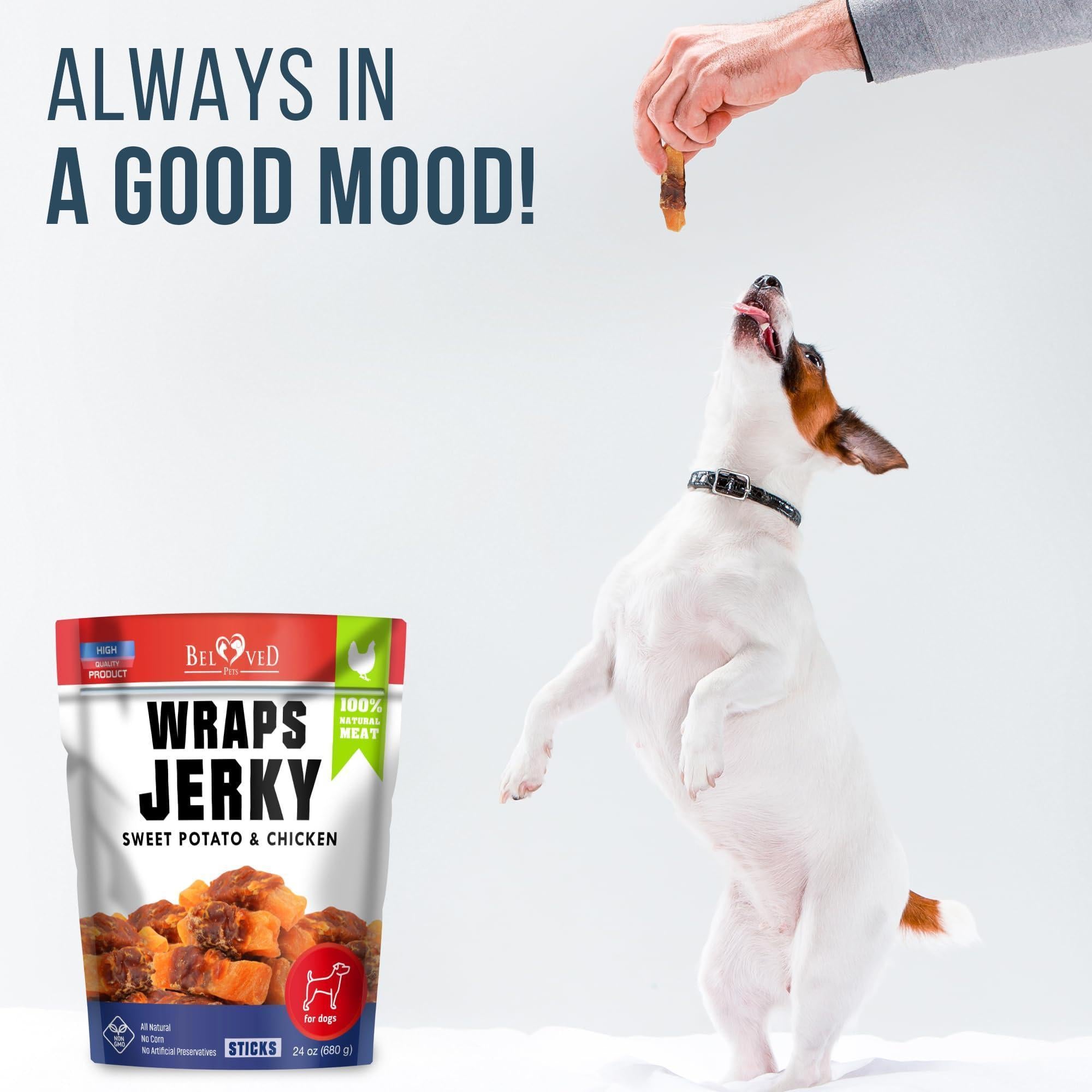 Chicken Jerky Dog Treats 24 oz Human-Grade Grain-Free Sweet Potato Chicken Jerky Dog Treats 24 oz Human-Grade Grain-Free Sweet Potato