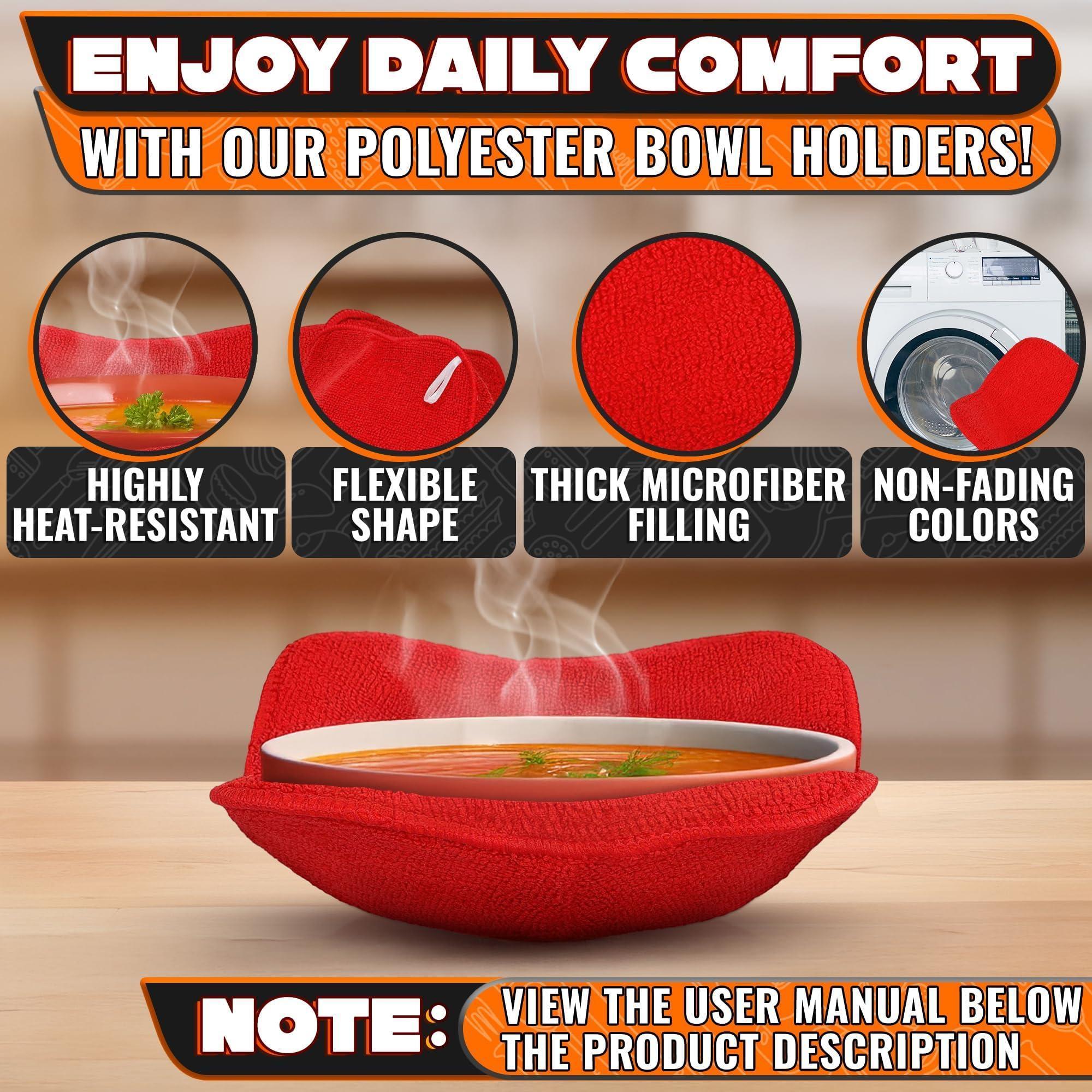 6 Pcs Soup Bowl Holders for Hot Food Heat Resistant Fabric Soup Cozy Bowl Warmer Holder for Kitchen Fits Standard Dishes up to 6.5 & Plates 7.1 – Washable & Reusable Safe Handling & Trivet Use 6 Pcs Soup Bowl Holders for Hot Food Heat Resistant Fabric Soup Cozy Bowl Warmer Holder for Kitchen Fits Standard Dishes up to 6.5 & Plates 7.1 – Washable & Reusable Safe Handling & Trivet Use