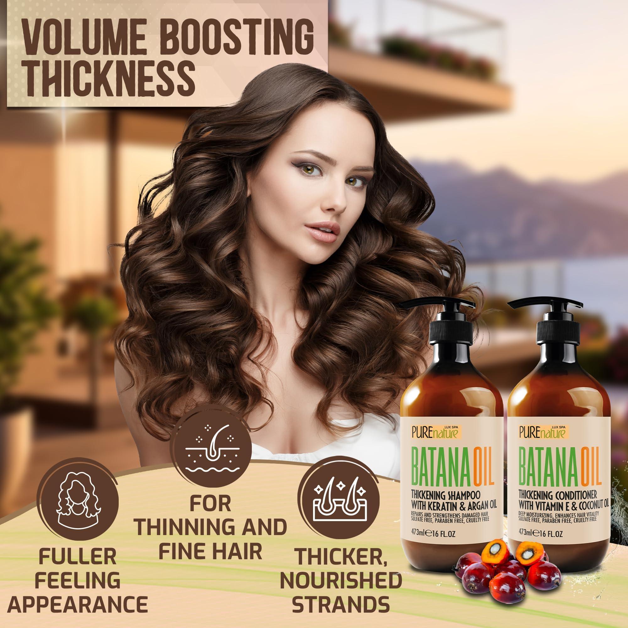Batana Oil Shampoo and Conditioner Set Thickening Sulfate Free Formula for Women Men 16 Fl Oz Pack of 2 Volumizing Moisturizing Professional Salon Care Products for Fine Thinning Hair Batana Oil Shampoo and Conditioner Set Thickening Sulfate Free Formula for Women Men 16 Fl Oz Pack of 2 Volumizing Moisturizing Professional Salon Care Products for Fine Thinning Hair
