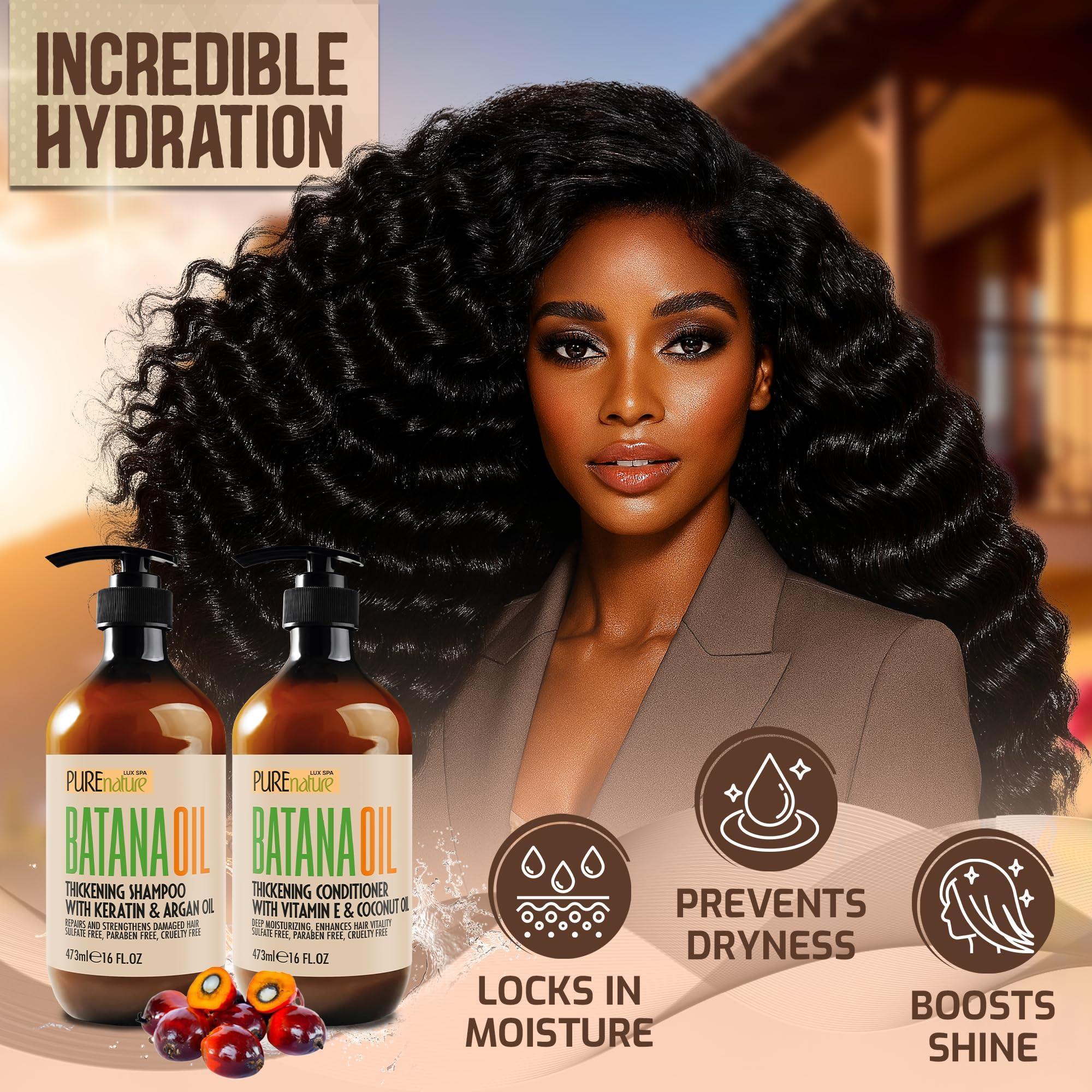 Batana Oil Shampoo and Conditioner Set Thickening Sulfate Free Formula for Women Men 16 Fl Oz Pack of 2 Volumizing Moisturizing Professional Salon Care Products for Fine Thinning Hair Batana Oil Shampoo and Conditioner Set Thickening Sulfate Free Formula for Women Men 16 Fl Oz Pack of 2 Volumizing Moisturizing Professional Salon Care Products for Fine Thinning Hair