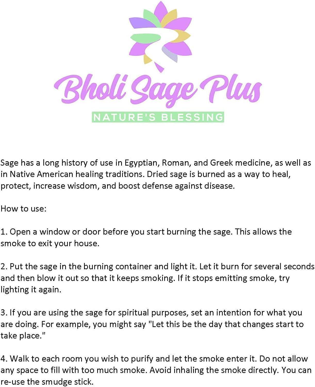 Bholi Sage Plus Sage Smudge Kit for Cleansing Negative Energy Lavender with White Sage Smudge Sticks Pack of 4 Bholi Sage Plus Sage Smudge Kit for Cleansing Negative Energy Lavender with White Sage Smudge Sticks Pack of 4