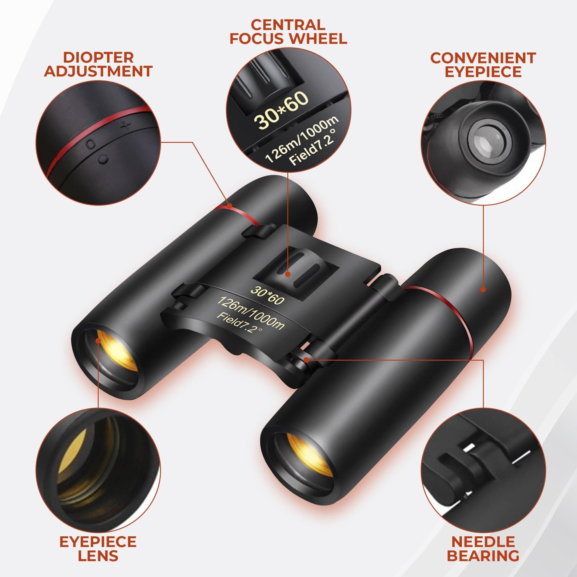 Travel Binoculars 30x60 Wide Field of View Storage Bag for Bird Watching Travel Binoculars 30x60 Wide Field of View Storage Bag for Bird Watching