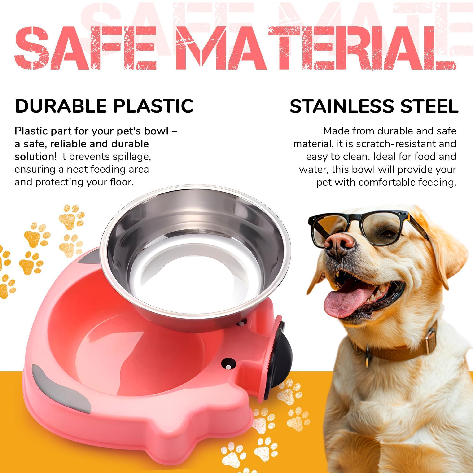 Crate Water Bowl for Dogs & Cats No-Spill Stainless Steel 7.5x7.4x1.7 in Pink Crate Water Bowl for Dogs & Cats No-Spill Stainless Steel 7.5x7.4x1.7 in Pink
