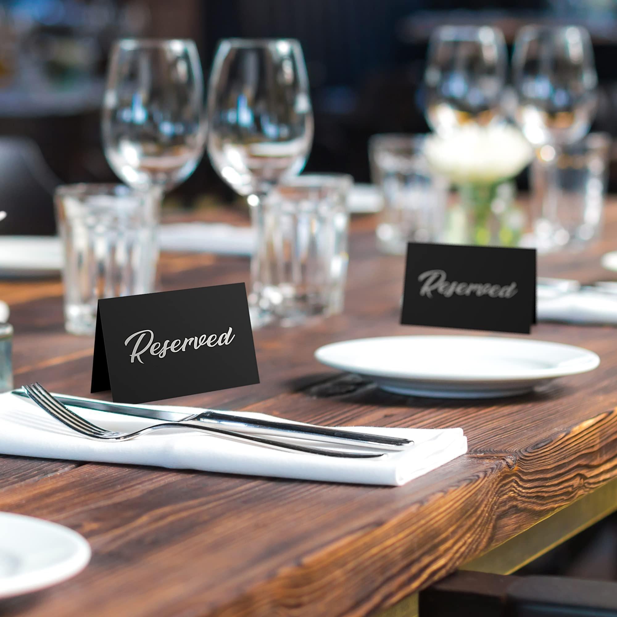 10 Pack Black Reserved Table Signs for Wedding Silver Foil Reserved Seating Signs for Wedding Chairs Church Pews Double Sided Cardstock Reserved Signs for Tables Table Tent Reservation Cards 10 Pack Black Reserved Table Signs for Wedding Silver Foil Reserved Seating Signs for Wedding Chairs Church Pews Double Sided Cardstock Reserved Signs for Tables Table Tent Reservation Cards
