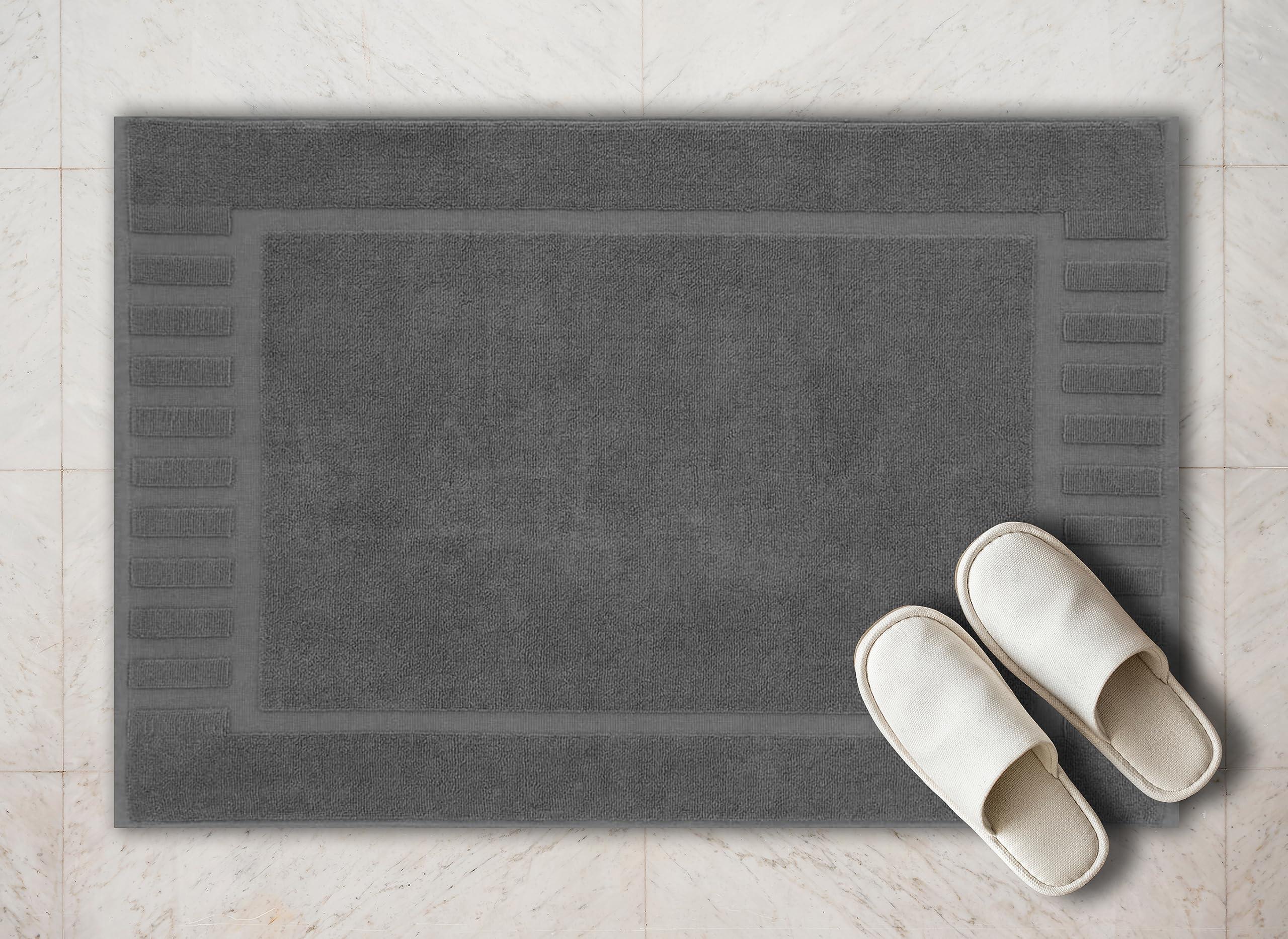 Luxury Bath Mat Floor Towel Set Grey White 22 x34 in 2 Pack Absorbent Cotton Luxury Bath Mat Floor Towel Set Grey White 22 x34 in 2 Pack Absorbent Cotton