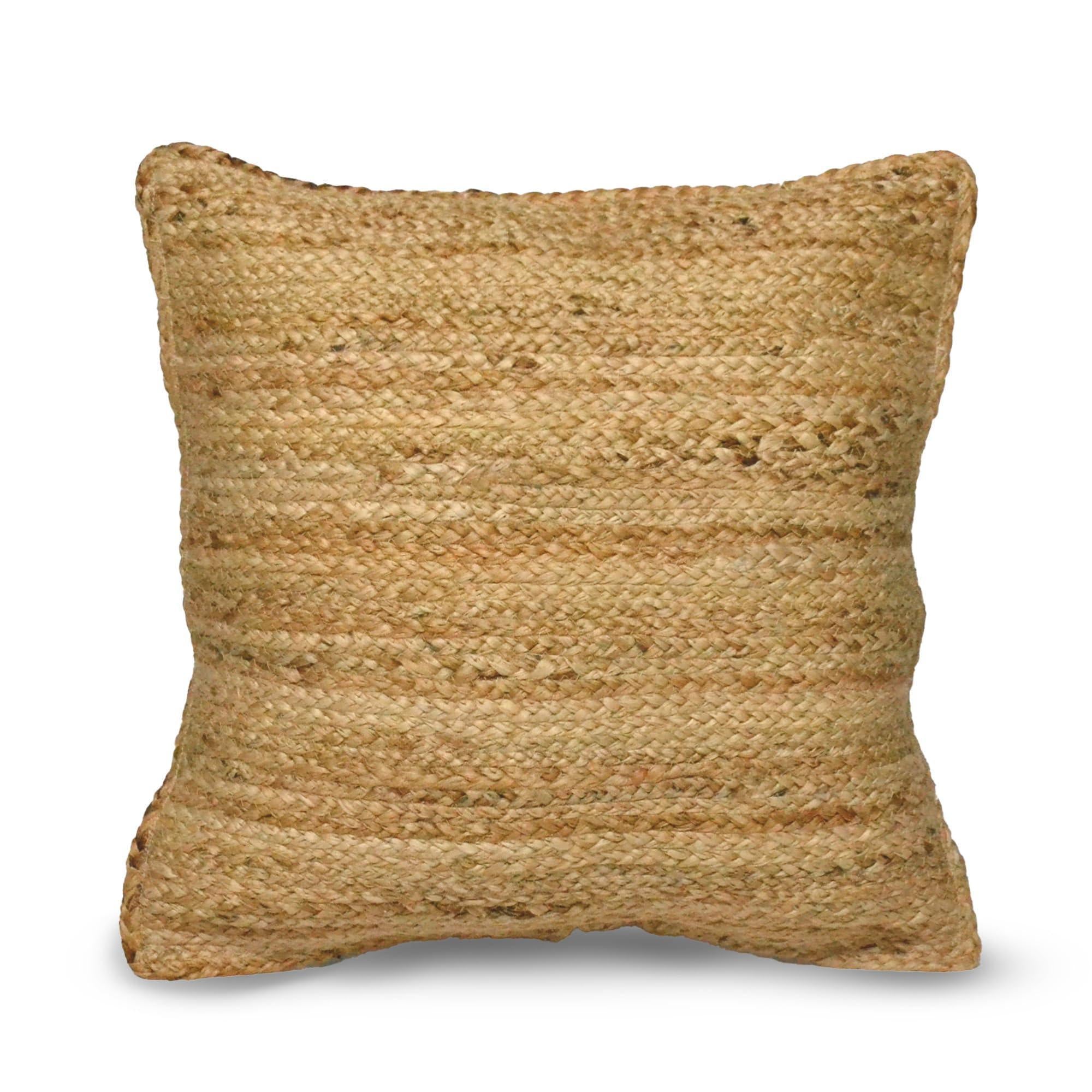 The Fine Living Co. Jute Throw Pillow Covers Braided Decorative Pillow Covers Farmhouse Accent Pillows for Couch Living Room Decor 18 x 18 inch Natural 1Pc The Fine Living Co. Jute Throw Pillow Covers Braided Decorative Pillow Covers Farmhouse Accent Pillows for Couch Living Room Decor 18 x 18 inch Natural 1Pc