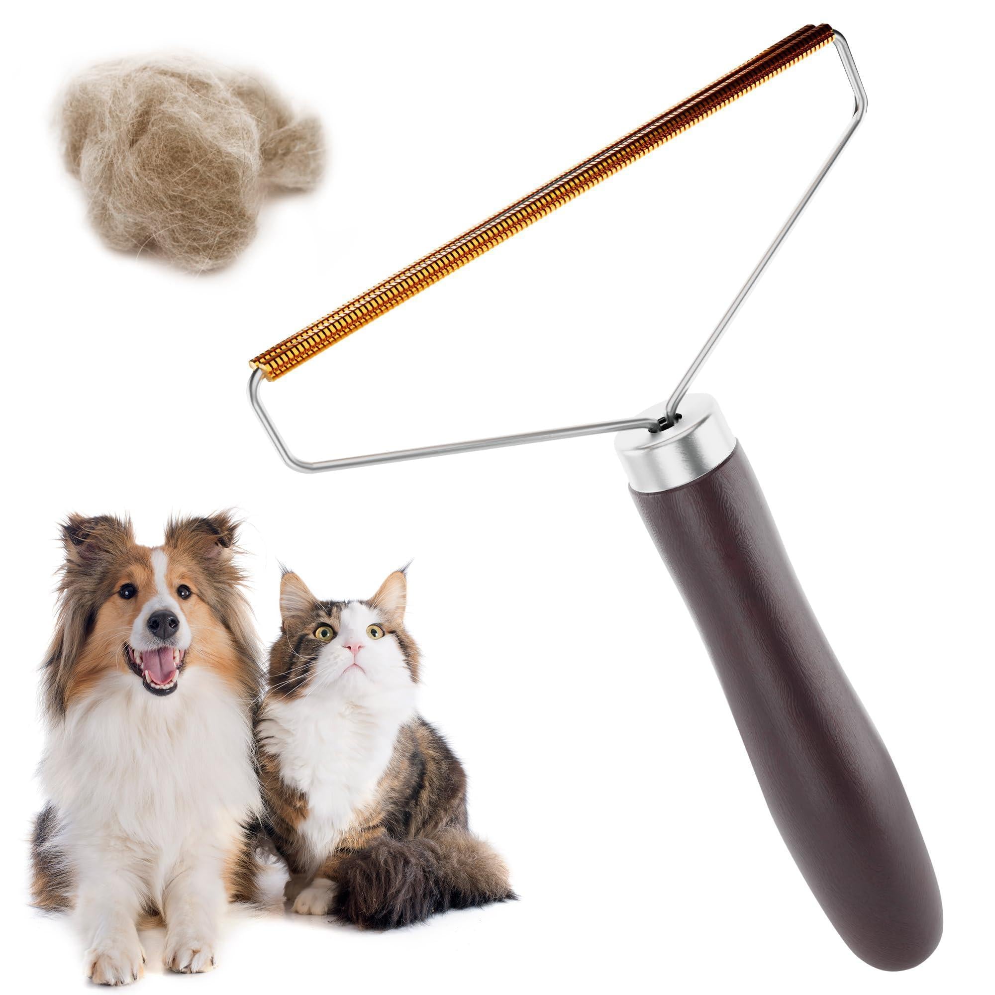 Pet Hair Remover Tool for Furniture Reusable Copper Teeth Wooden Handle Pet Hair Remover Tool for Furniture Reusable Copper Teeth Wooden Handle