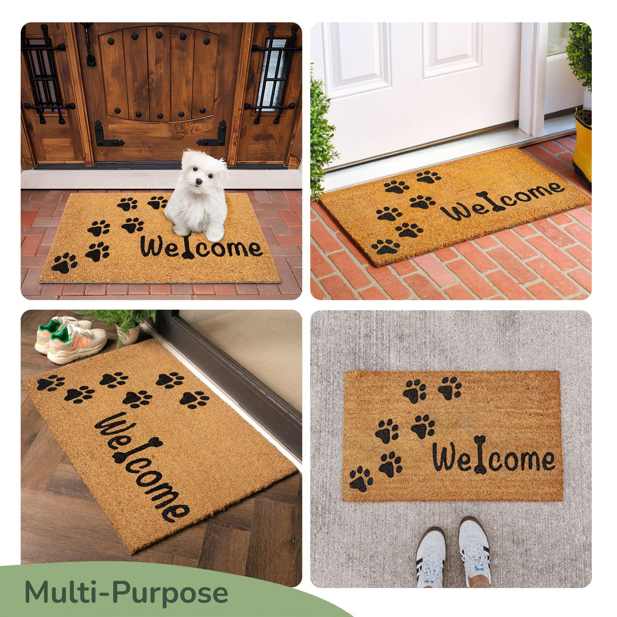 Coir Doormat Non-Slip PVC Backing 'Hope You Like Dogs' Print 30x17 in Beige & Black Coir Doormat Non-Slip PVC Backing 'Hope You Like Dogs' Print 30x17 in Beige & Black