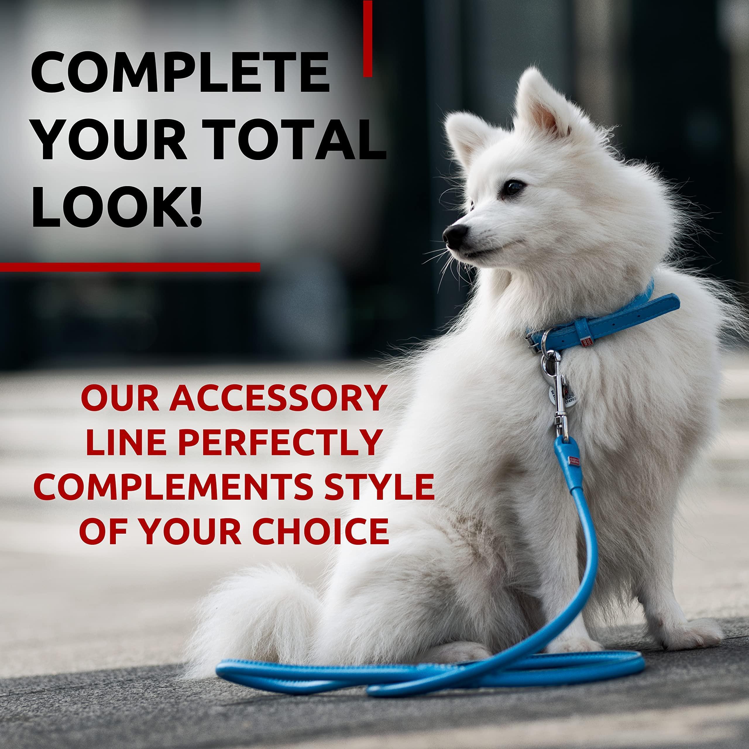 Rolled Leather Dog Leash 4 ft x 0.3 in All Sizes Blue Rolled Leather Dog Leash 4 ft x 0.3 in All Sizes Blue
