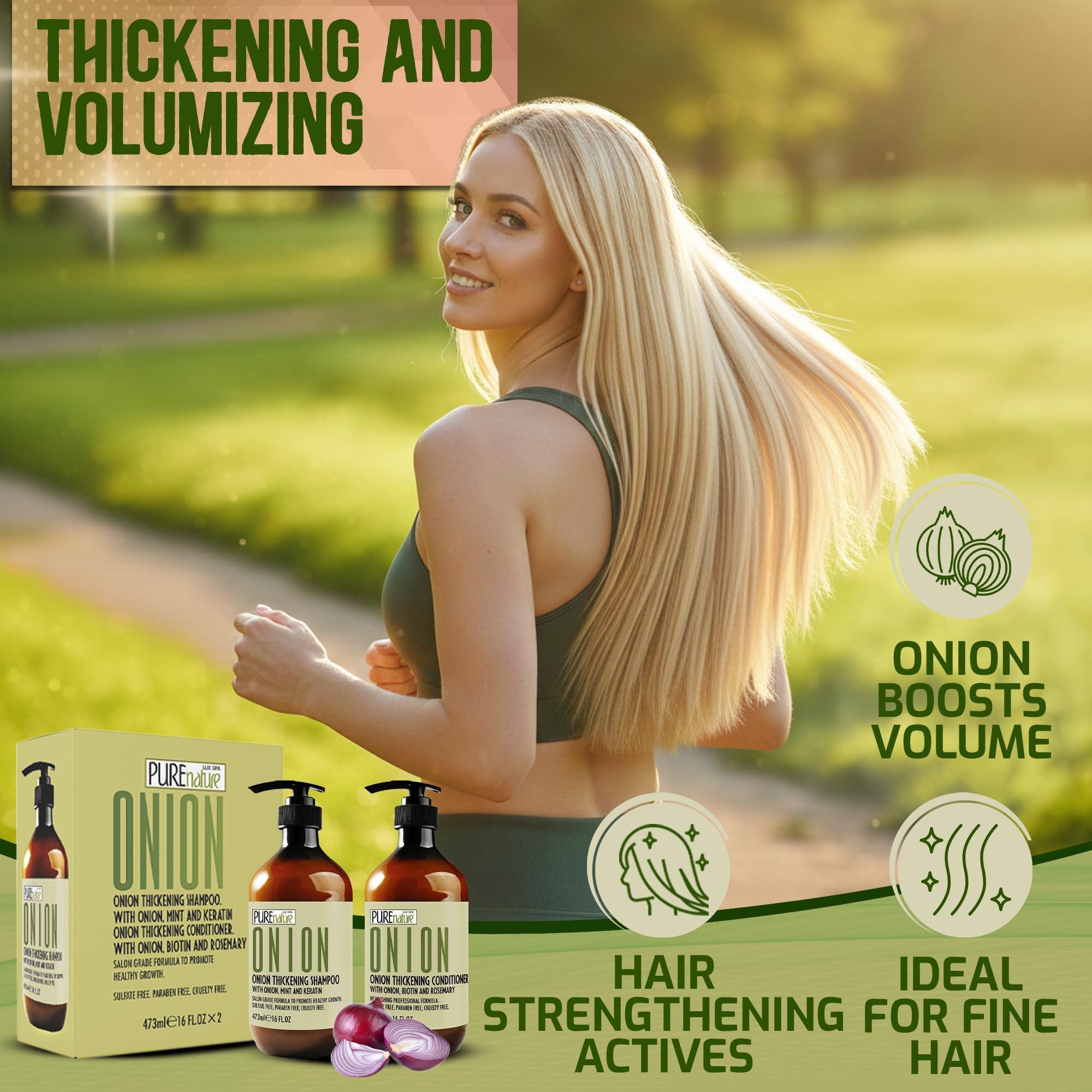 Onion Shampoo and Conditioner Set 16 Fl Oz Sulfate Free Thickening Formula for Men and Women Paraben Free Volumizing Set for Thin Fine Hair Volume Boosting Salon Professional Care Set of 2 Onion Shampoo and Conditioner Set 16 Fl Oz Sulfate Free Thickening Formula for Men and Women Paraben Free Volumizing Set for Thin Fine Hair Volume Boosting Salon Professional Care Set of 2