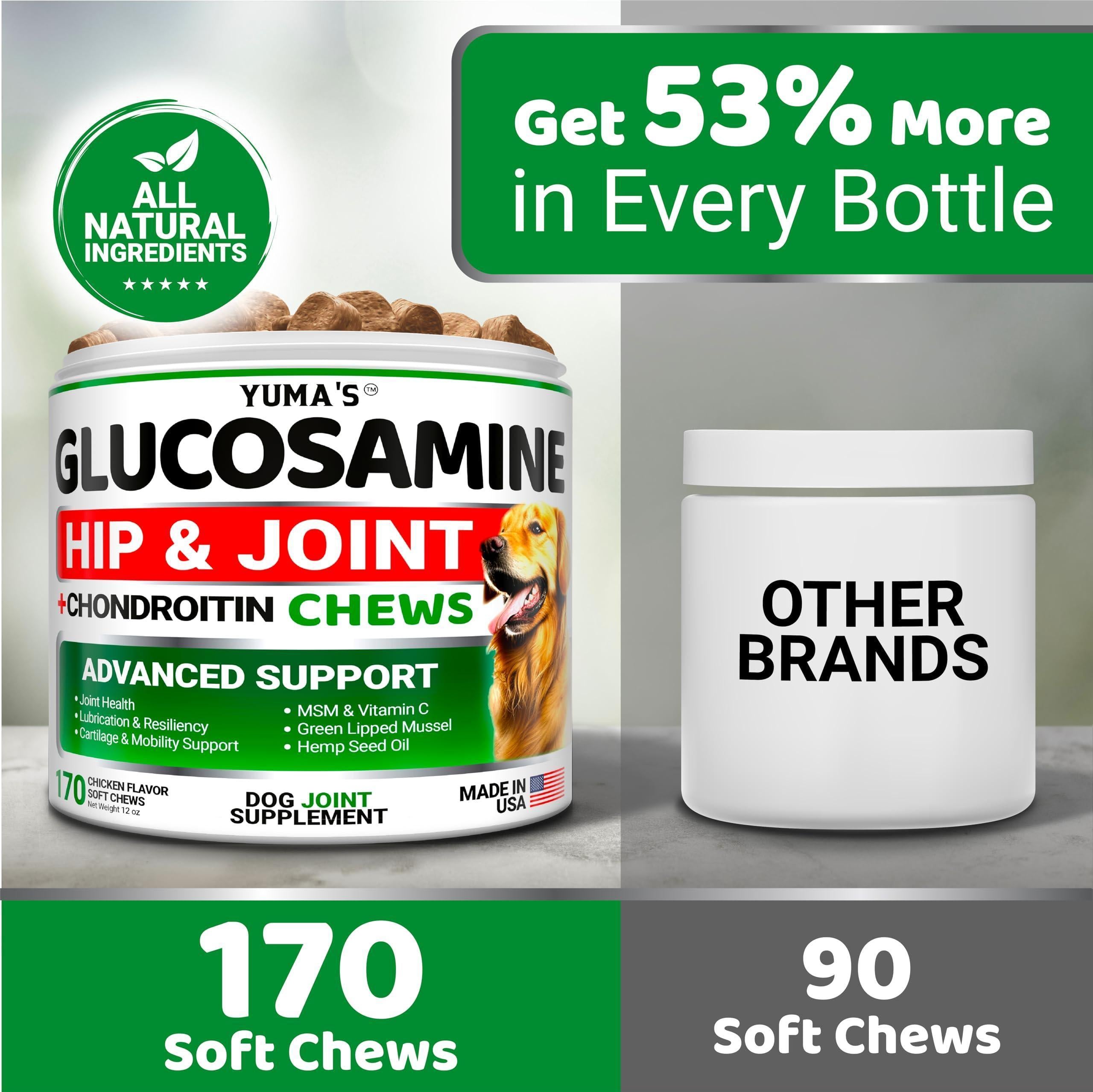 Glucosamine for Dogs Hip & Joint Supplement 170 Chews Glucosamine for Dogs Hip & Joint Supplement 170 Chews